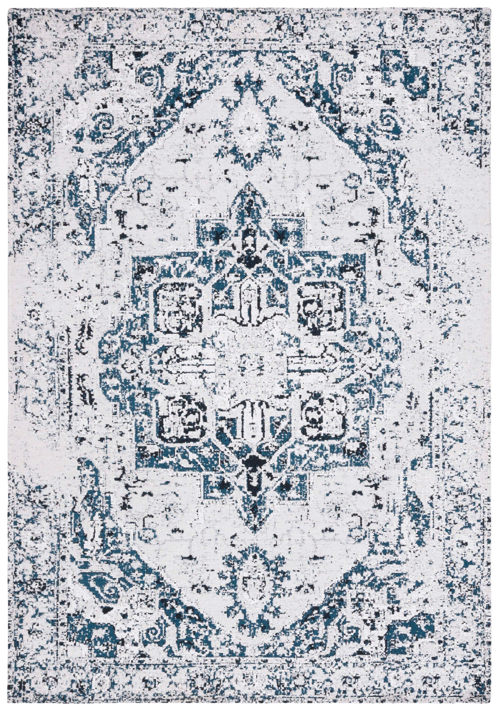 Jasper JSP107 Power Loomed Area Rug - Ivory/Blue - 4'x6' - Safavieh.