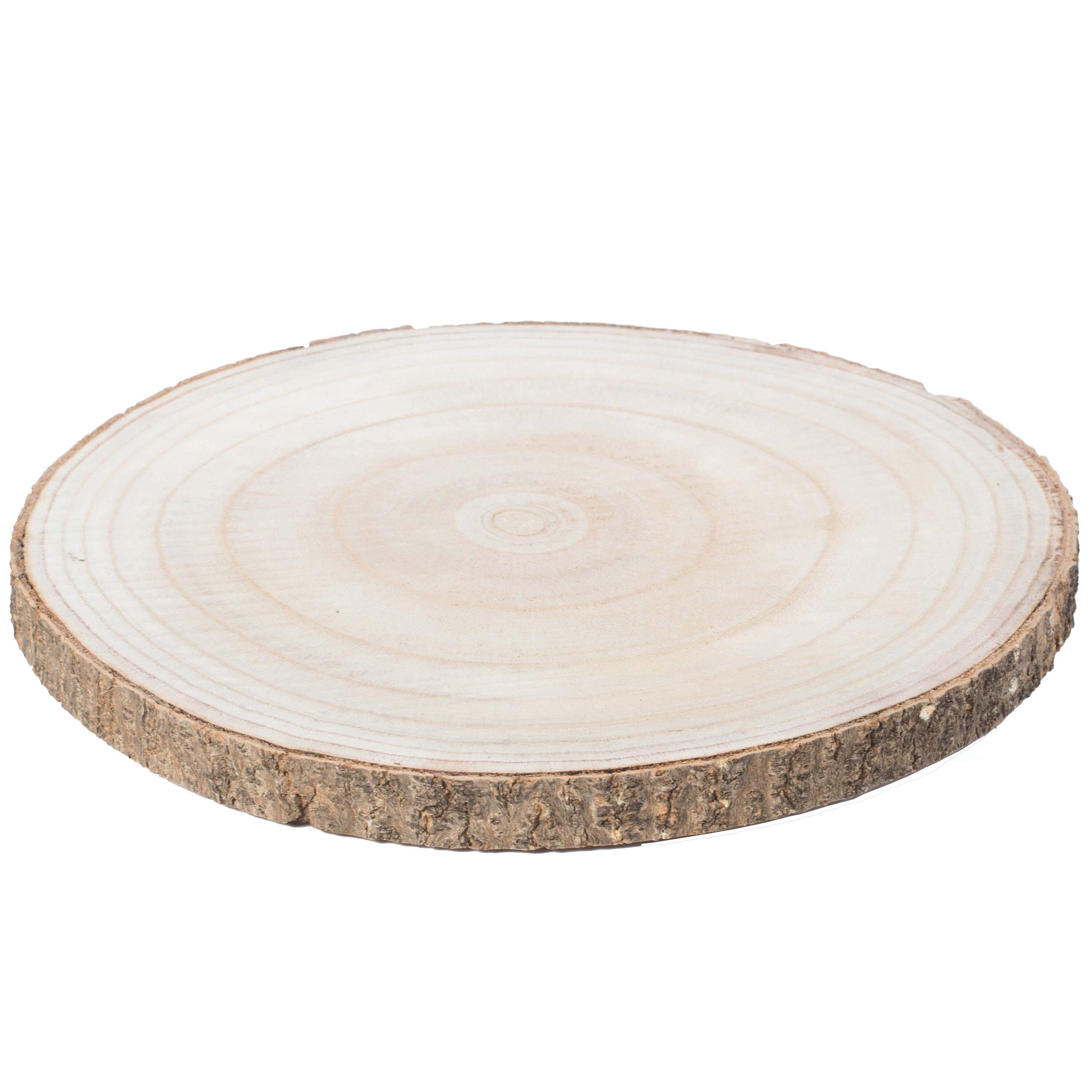 Vintiquewise Barky Natural Wood Slabs Rustic Ornament Slice Tray Table Charger - Approximately 14 Inch Dia