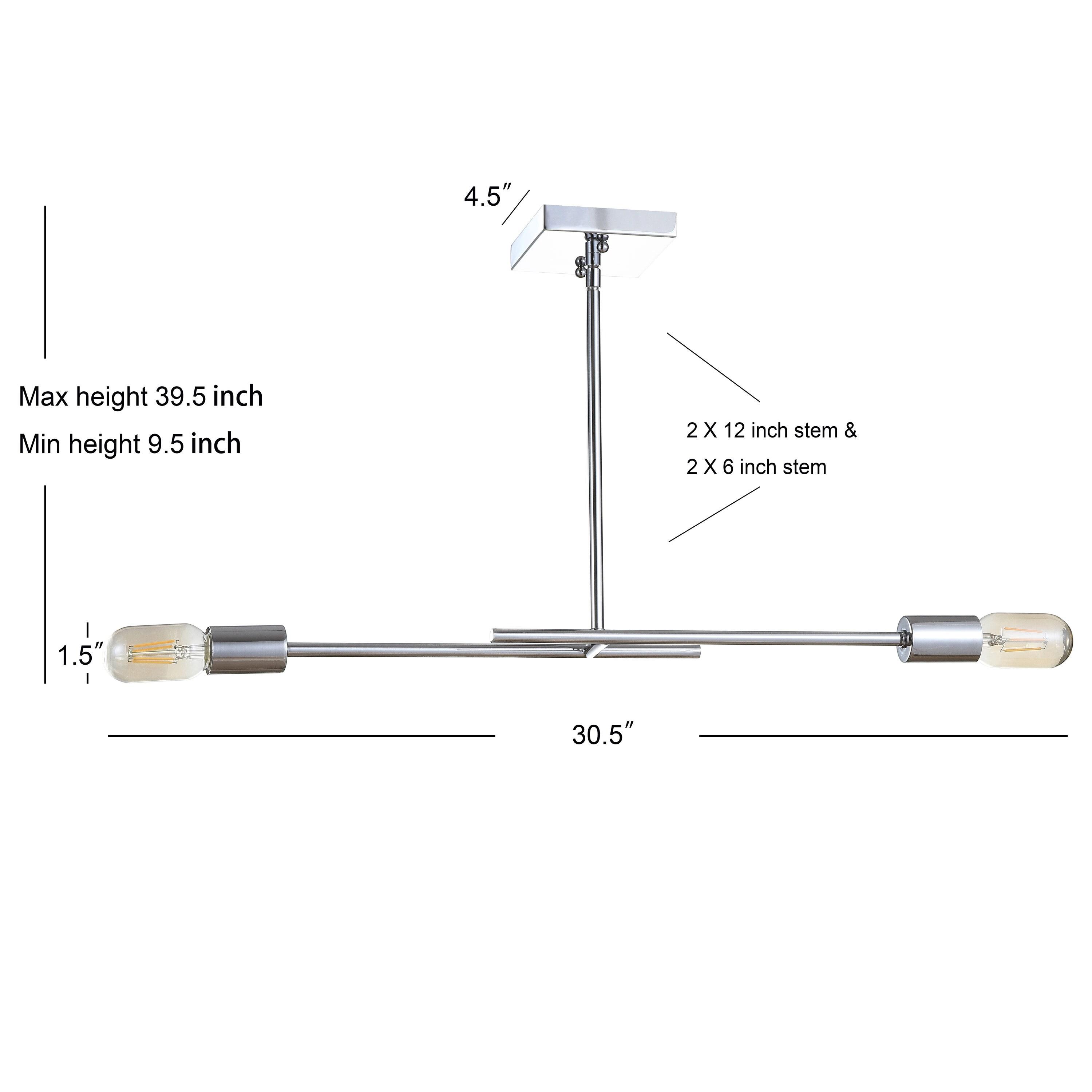 Turing 30.5" Adjustable Metal LED Linear Pendant, Chrome