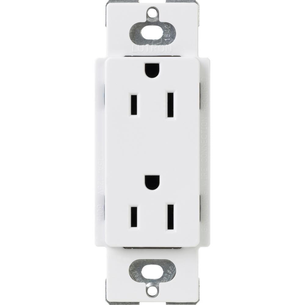 White Tamper Resistant Duplex Electrical Outlet