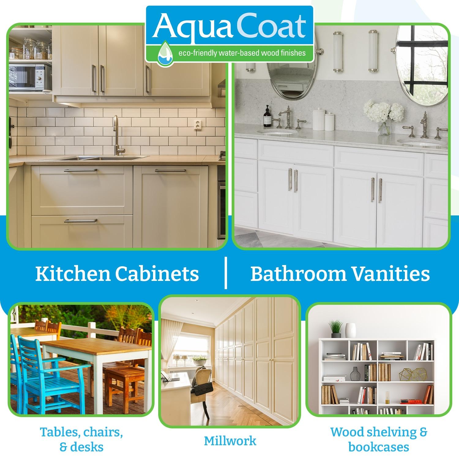 Aqua Coat Water-Based White Cabinet Wood Grain Filler Gel – Fast Drying, Low Odor White Wood Filler, Sandable & Paintable for Interior & Exterior Repairs, Upgrades & Restorations – 32 oz