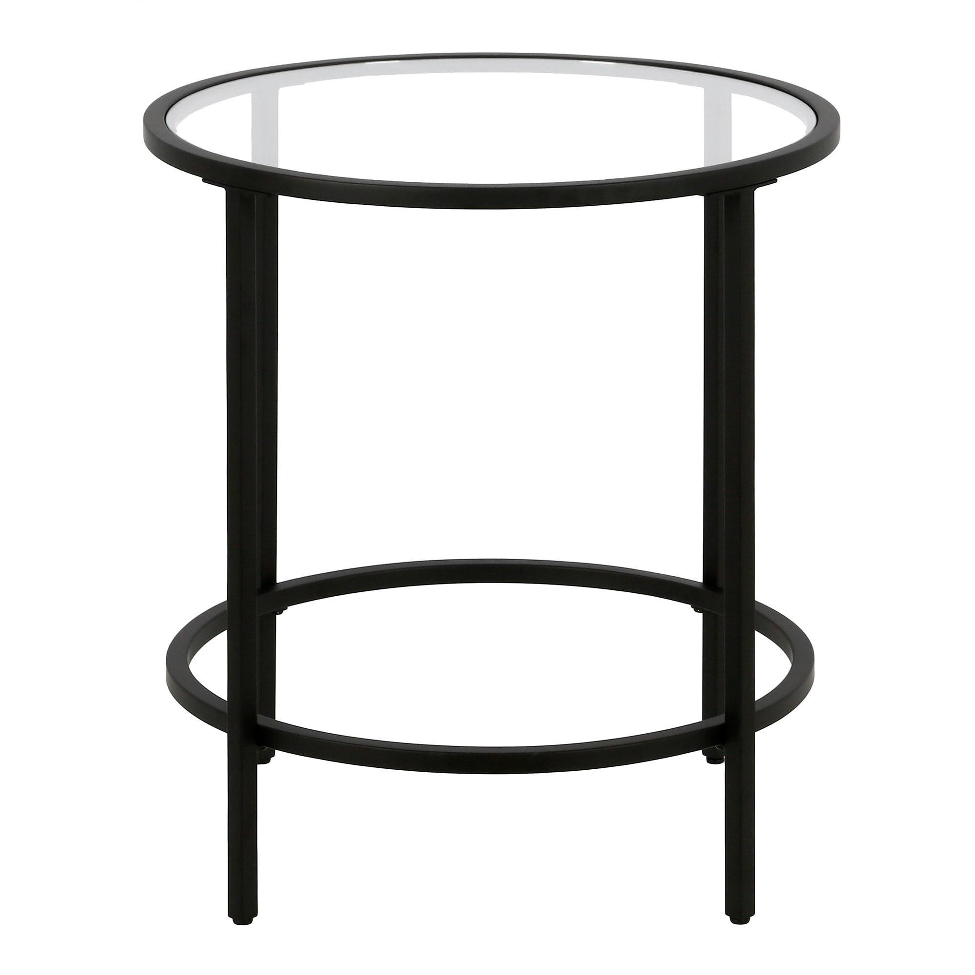 Evelyn&Zoe Sivil 20" Wide Round Side Table in Blackened Bronze