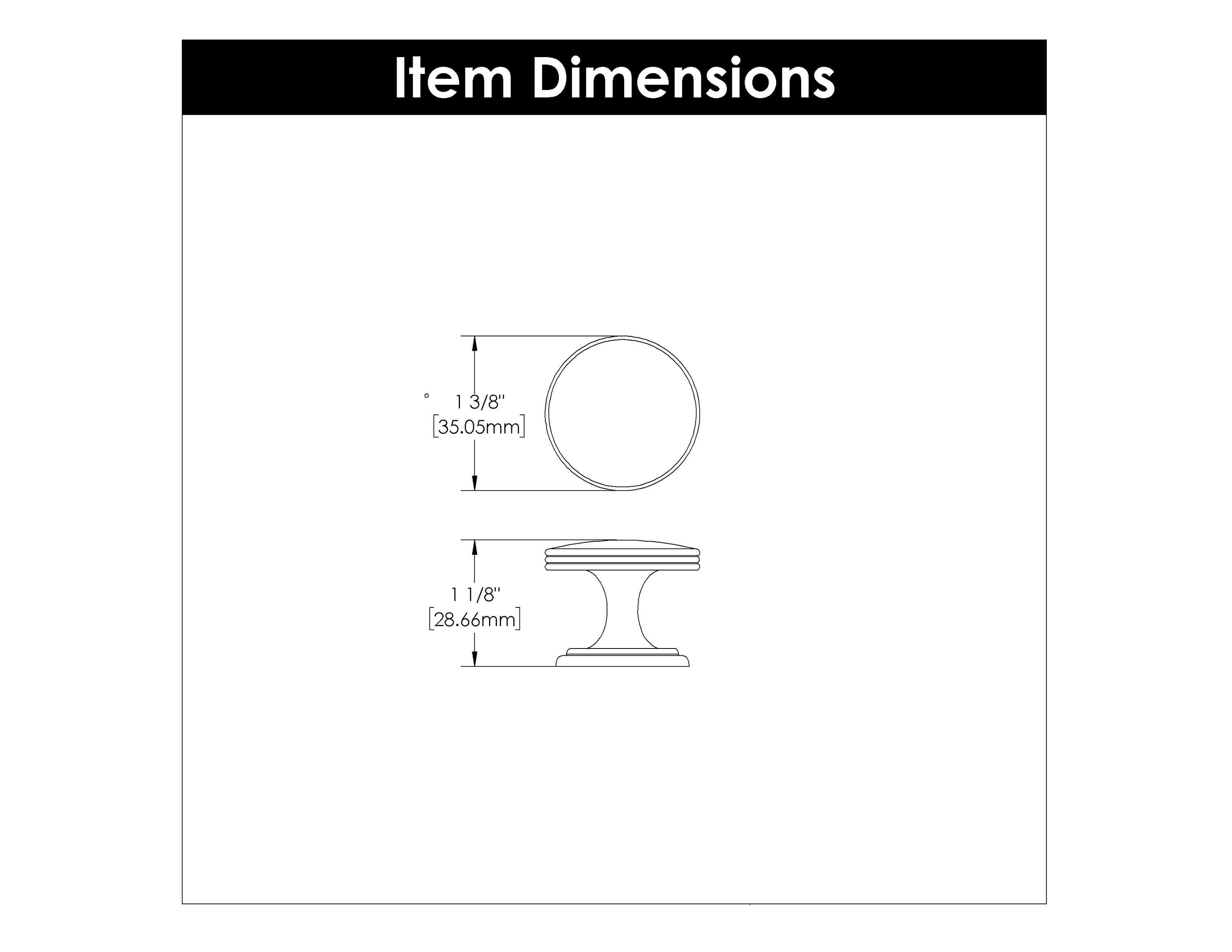 American Diner 1-3/8 Inch Round Classic 50s Retro Cabinet Knob/Drawer Knob