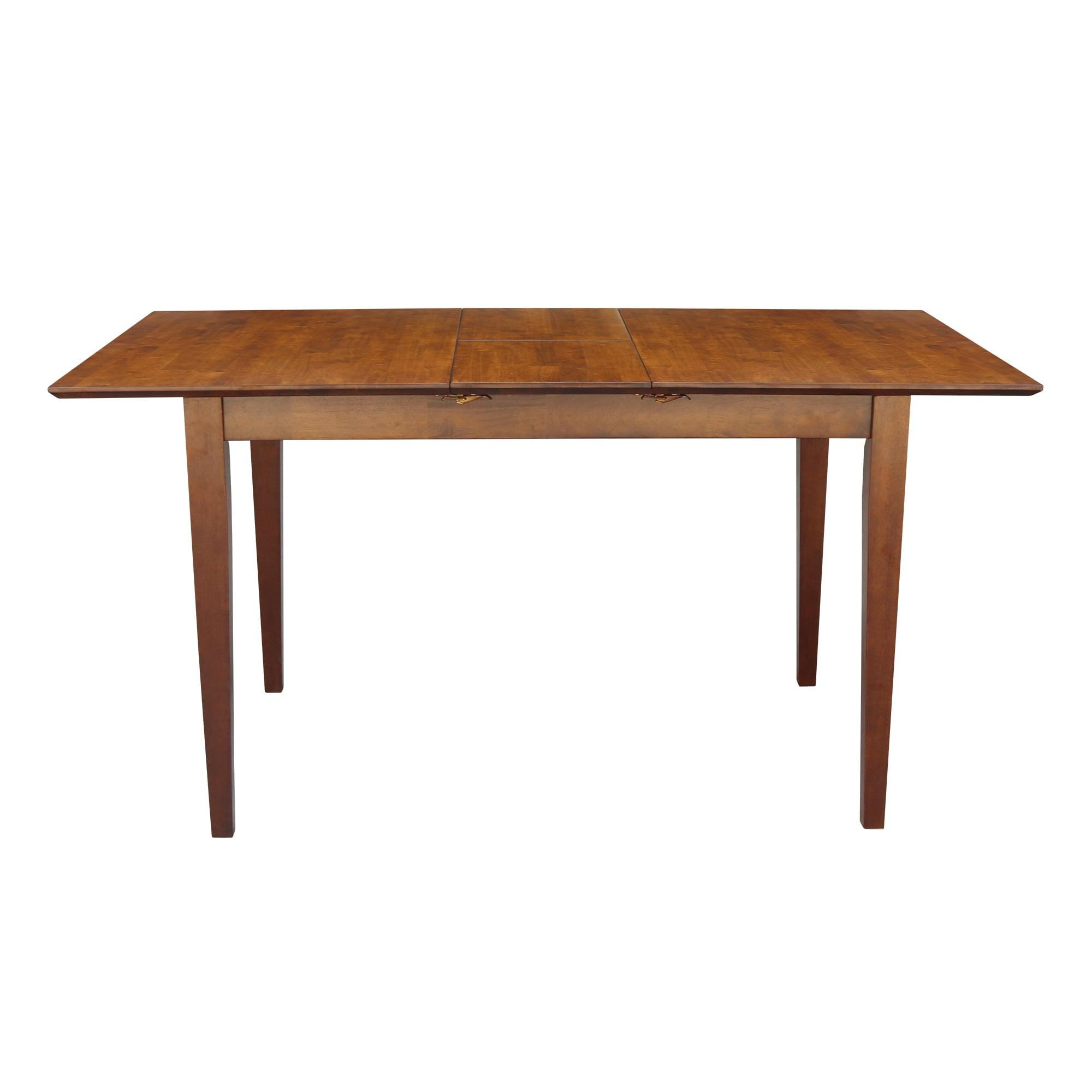 32"x48" Shaker Extendable Dining Table Brown - International Concepts: Seats 6, Solid Wood