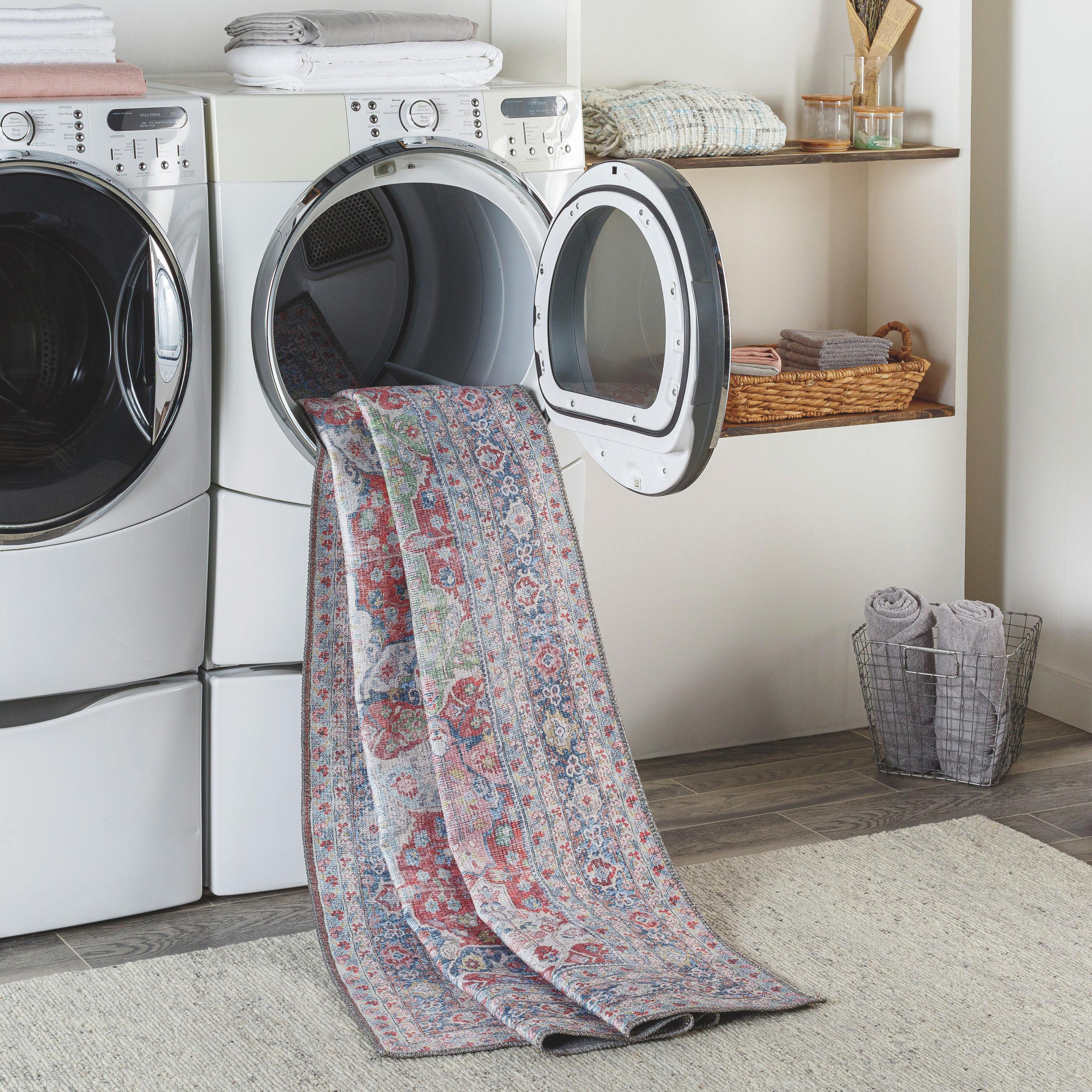 6'7"x9' Alanya Traditional Machine Washable Area Rug Red - Artistic Weavers