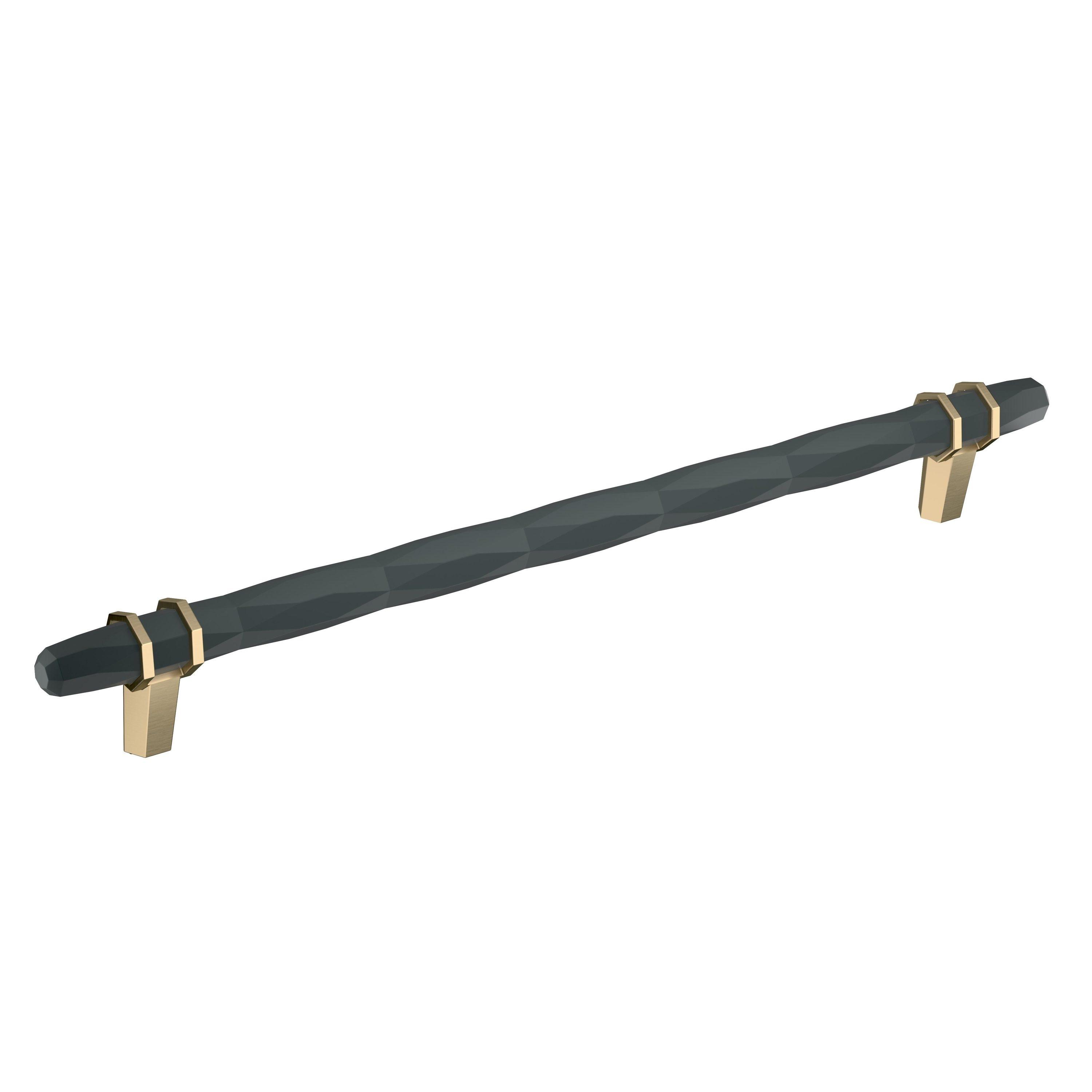 Amerock London 10-1/16 inch (256mm) Center-to-Center Black Bronze/Golden Champagne Cabinet Pull