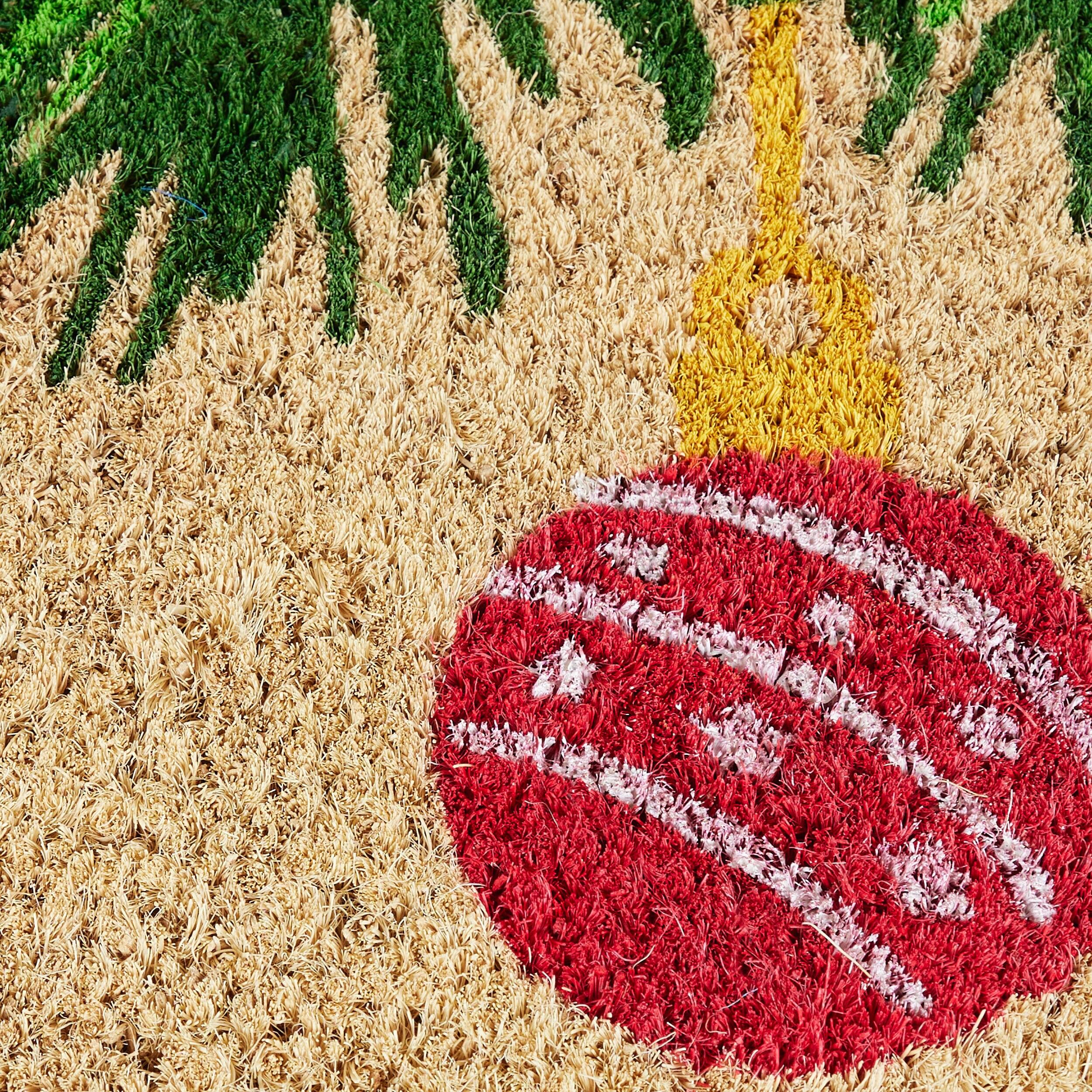 PVC Backed Merry Christmas, 30"x18"x0.5", Natural Coconut Husk Coir Door Mat