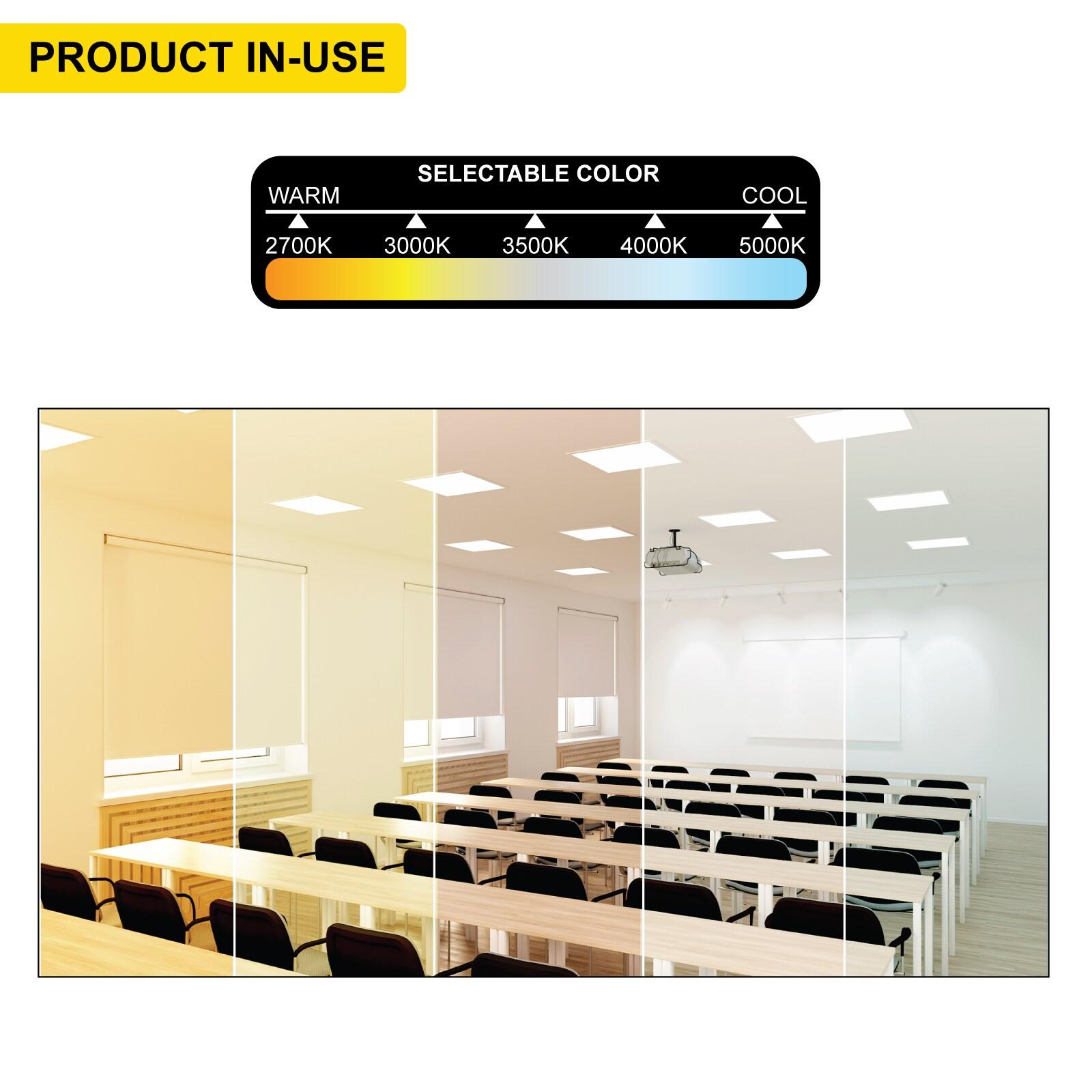 NUWATT NUWATT 4 Pack, 1x1 Flat Panel LED Square Light, 5CCT 2700K/3000K/3500K/4000K/5000K Selectable, 1500LM 18W, Internal Driver, Dimmable, 120V, CRI90, 12" Inch Square Surface Mount Ceiling Light, 1" Thick (Set of 4)