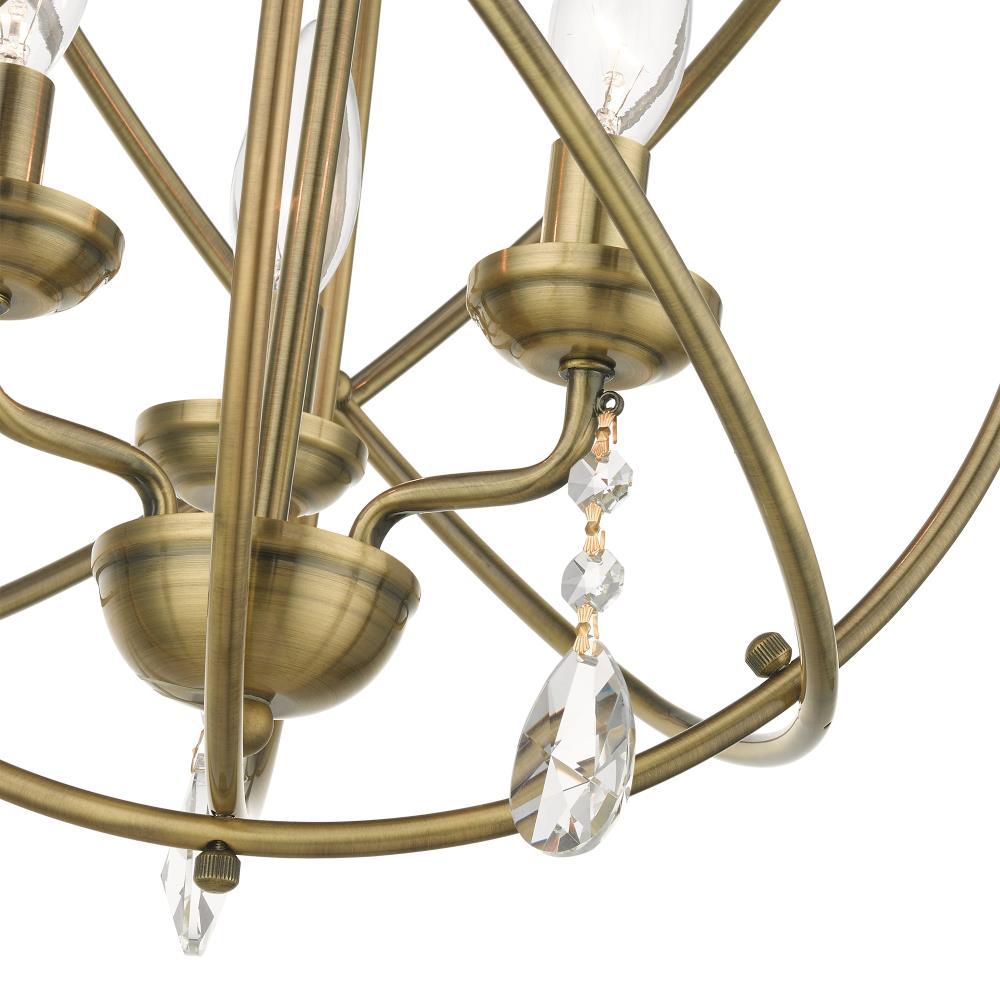 Livex Lighting Aria 3 - Light Chandelier in  Antique Brass