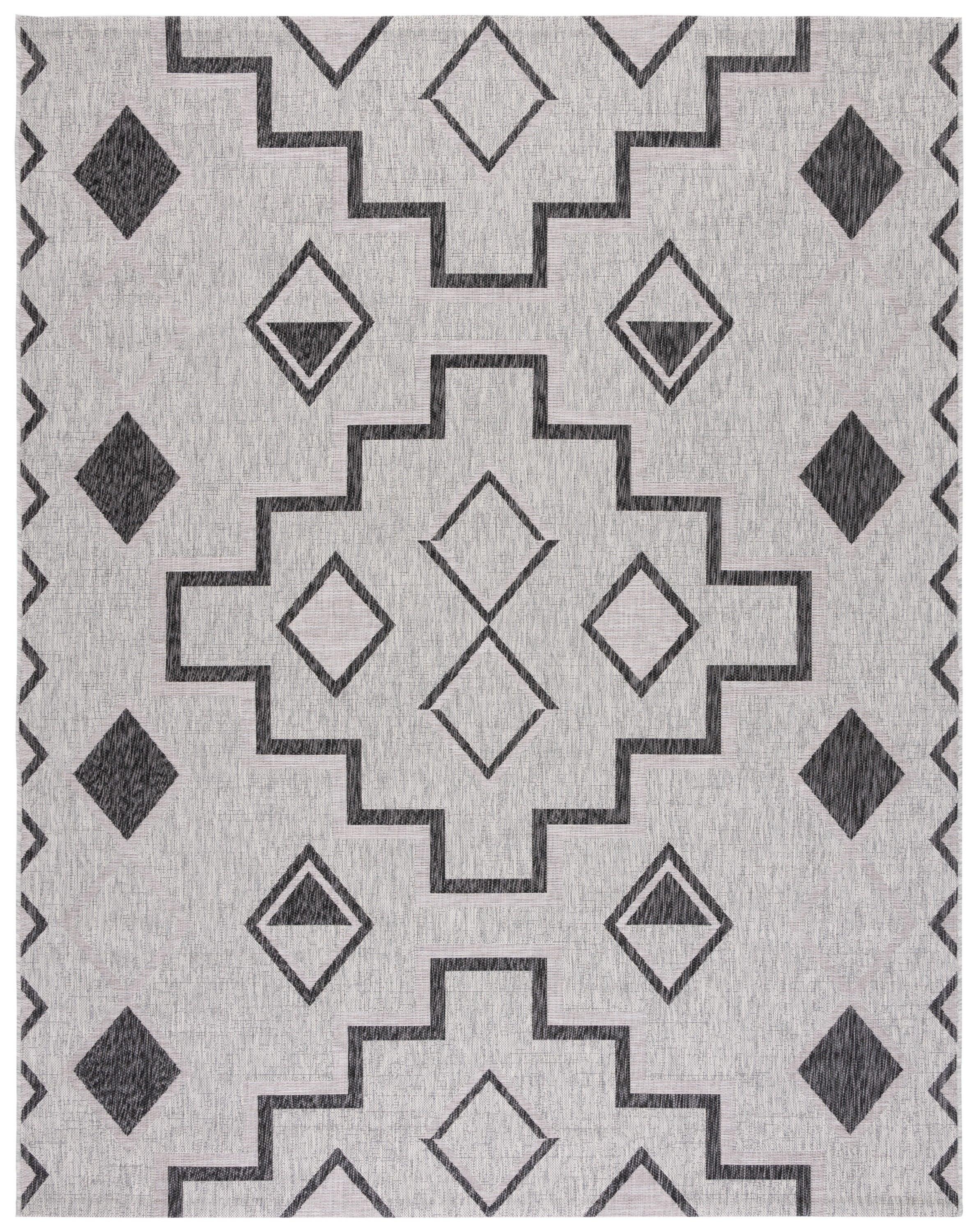 Courtyard CY8533 Power Loomed Indoor/Outdoor Area Rug - Grey/Black - 8'x11' - Safavieh.