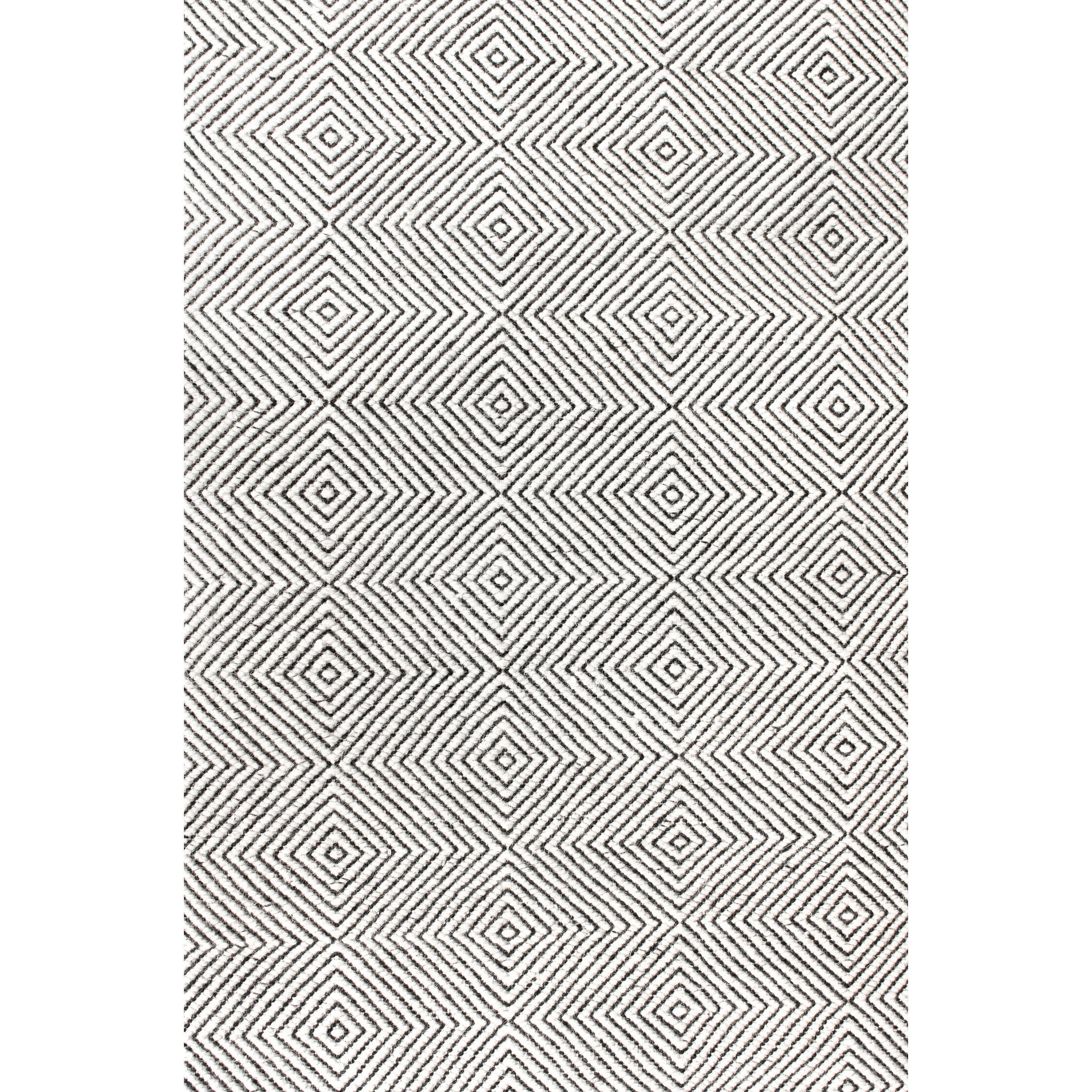 Nuloom Ago Diamond 2x10 Wool Runner Indoor Area Rug for Living Room Bedroom Dining Room Entryway Hallway Kitchen, Ivory