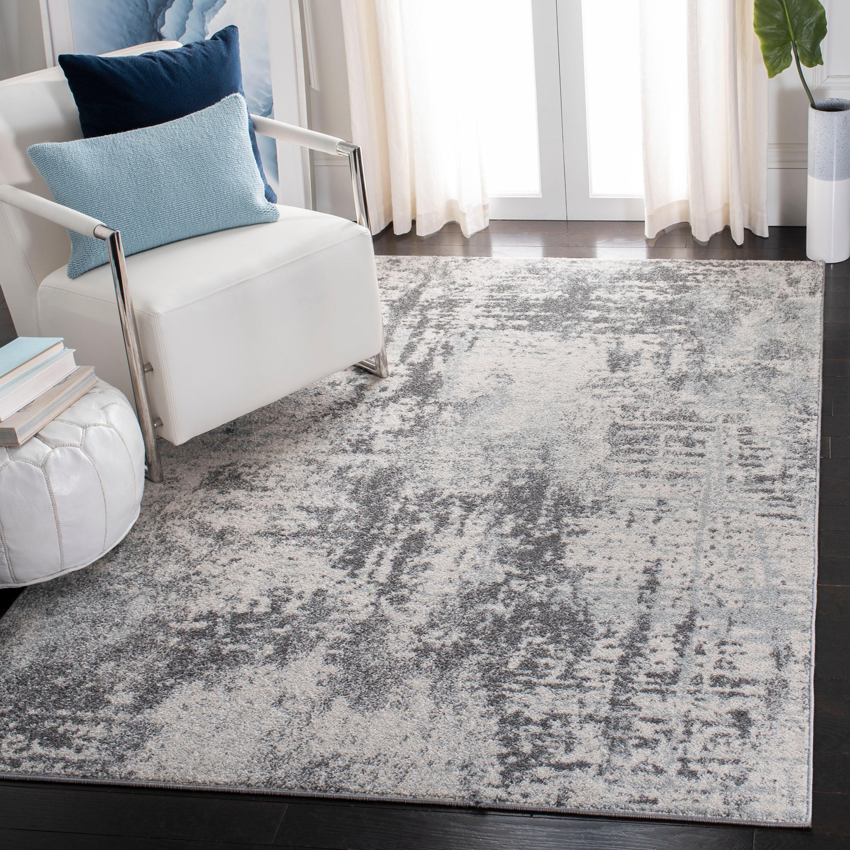 Tulum TUL232 Power Loomed Area Rug - Ivory/Charcoal - 6'7"x6'7" - Safavieh.