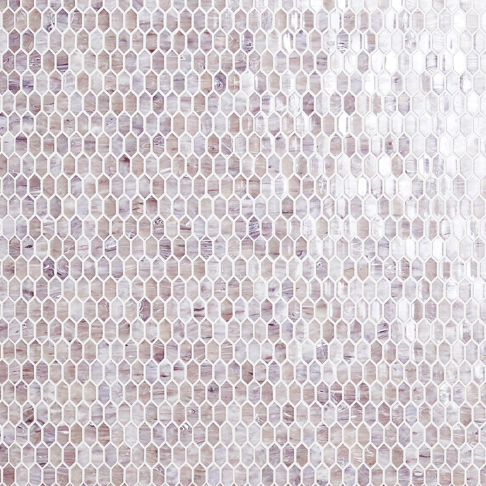 Whisper 11.61" x 11.73" Polished Mini Picket Glass Mosaic Wall Tile (0.94 Sq. Ft. / each)