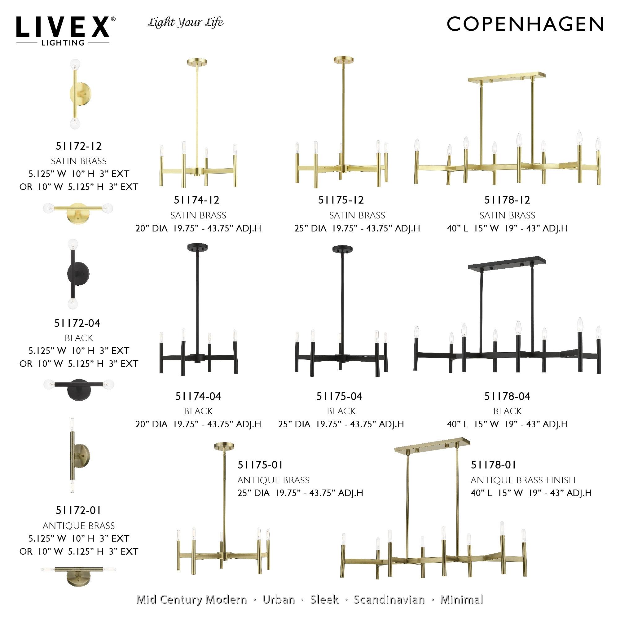 Livex Lighting - Copenhagen - 2 Light ADA Wall Sconce in Mid Century Modern