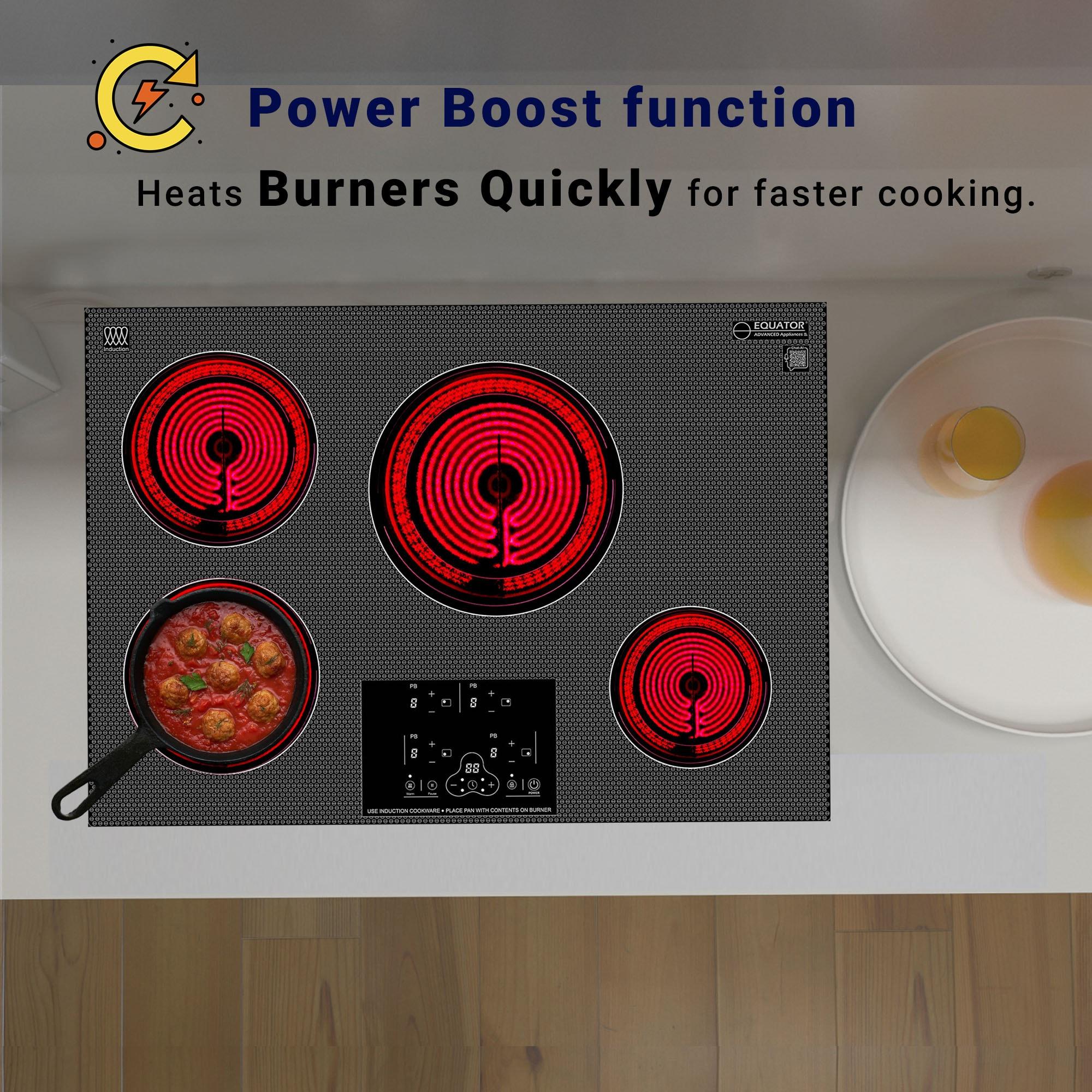 Equator Advanced Appliances Equator 30" Built-In 4 Burner Induction Cooktop POWER BOOST Keep Warm 240V/7400W BIC 304