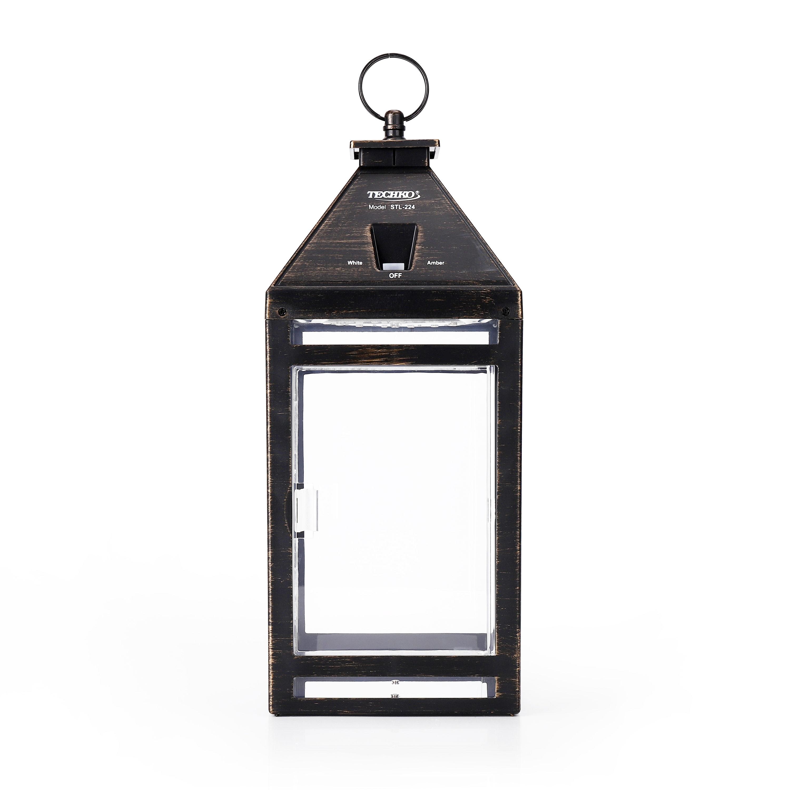 Techko 12.88 Outdoor Vintage Solar LED Lantern with Auto Dawn-to-Dusk Sensor