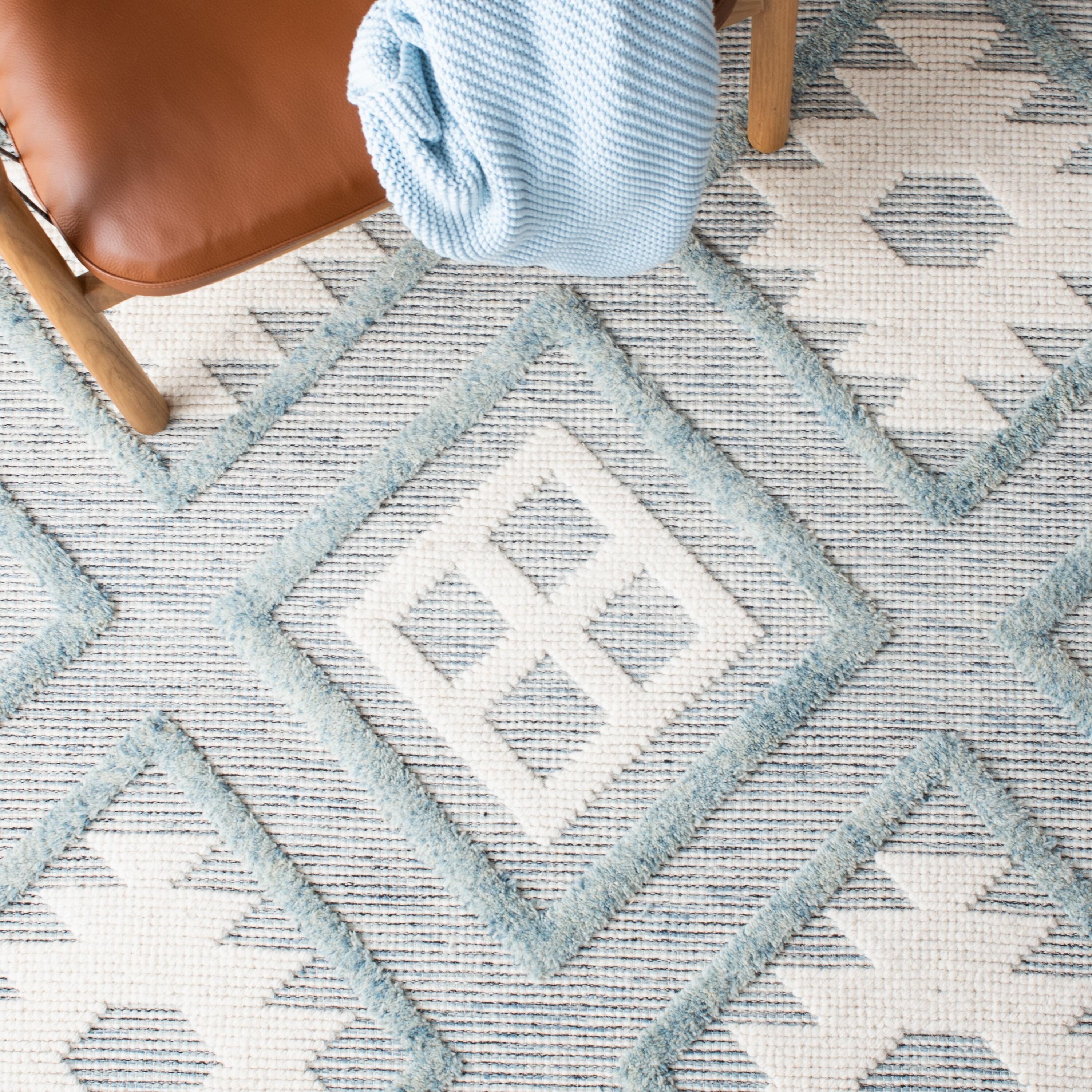 Vermont VRM603 Hand Loomed Area Rug - Blue/Ivory - 3'x5' - Safavieh.