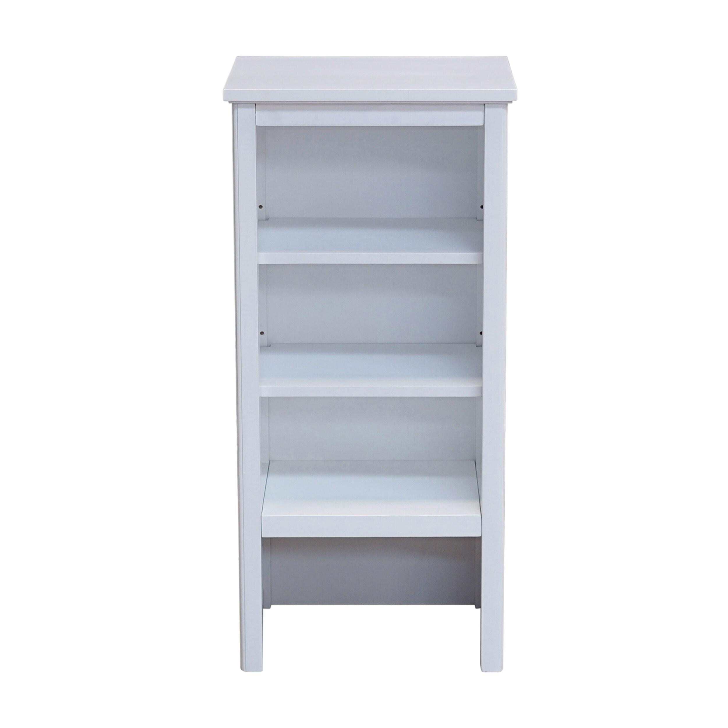 Dorset Bathroom Storage Tower with Open Upper Shelves and Lower Cabinet - Alaterre Furniture