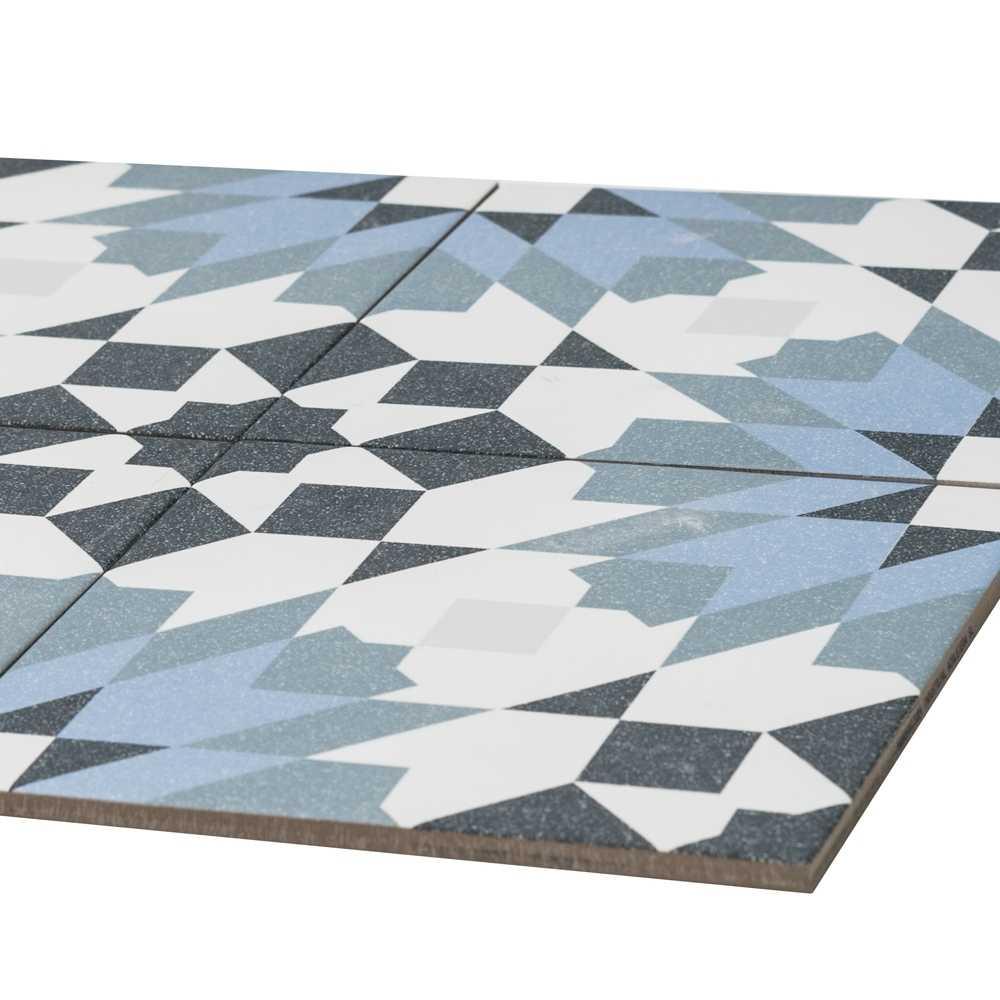 The Tile Life Garden Peony 8x8 Blue Porcelain Floor and Wall Tile - Case of 25 (10.76 Sq. ft.)