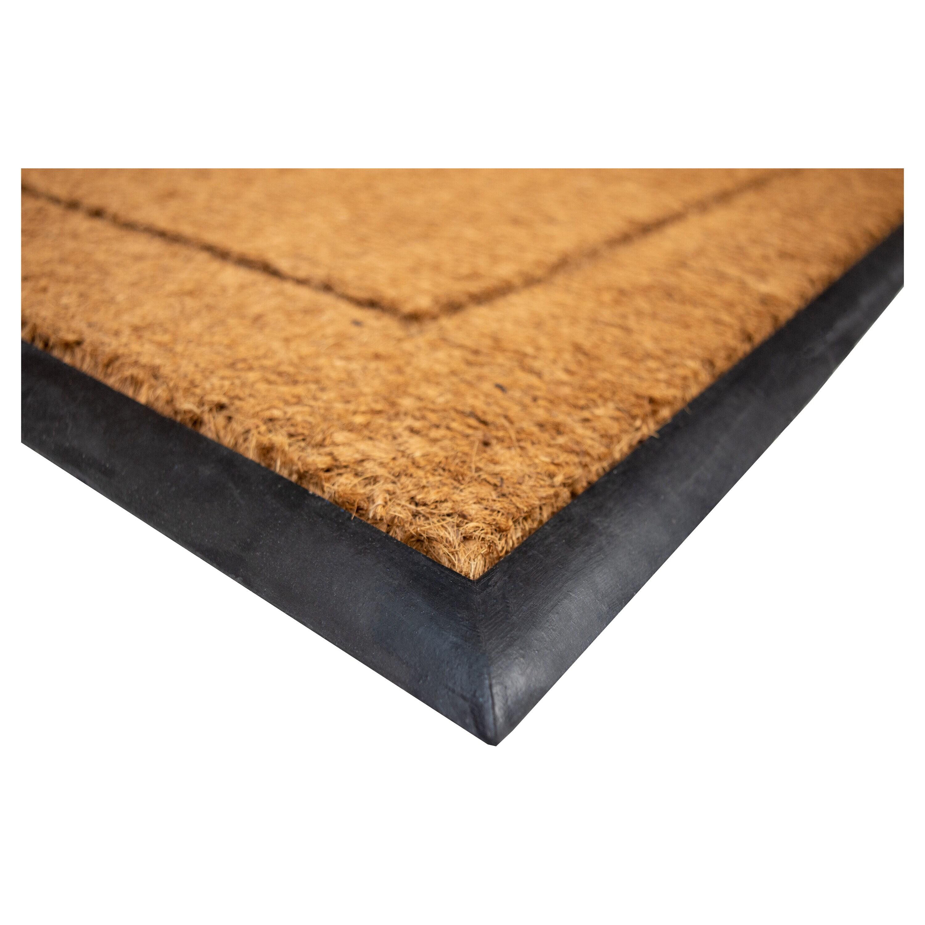 Natural Coir and Rubber Outdoor Door Mat, 2' x 3'