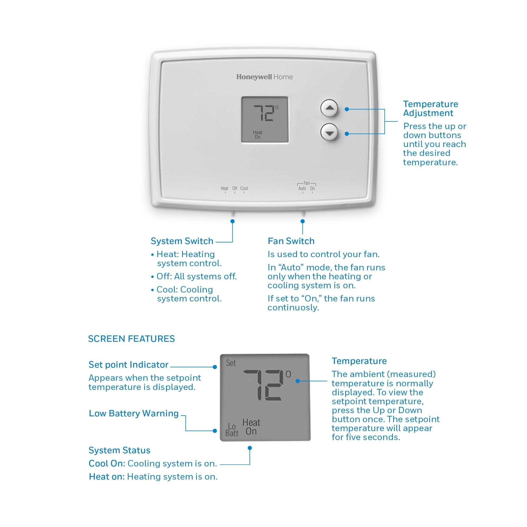 Honeywell RTH111B1016/A Non-Programmable Thermostat