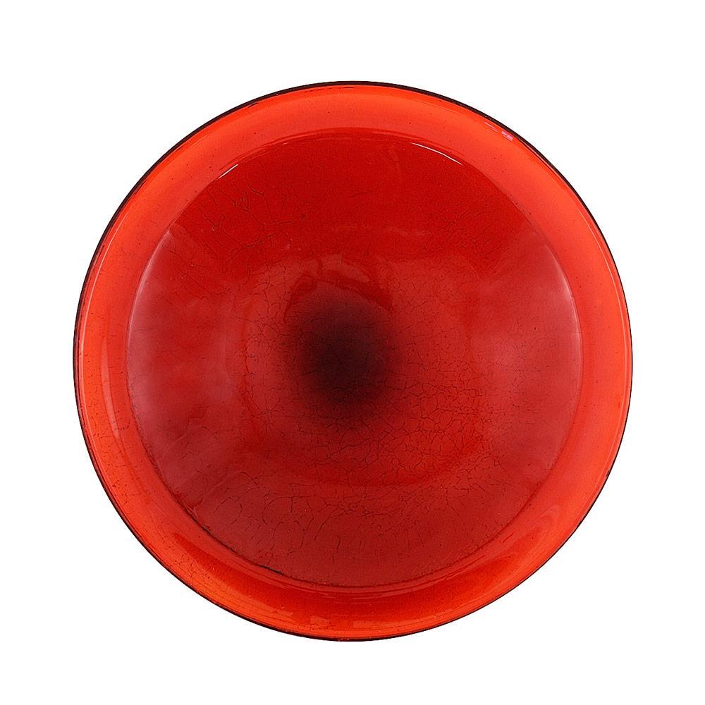 3" Reflective Crackle Glass Birdbath Bowl Red - Achla Designs