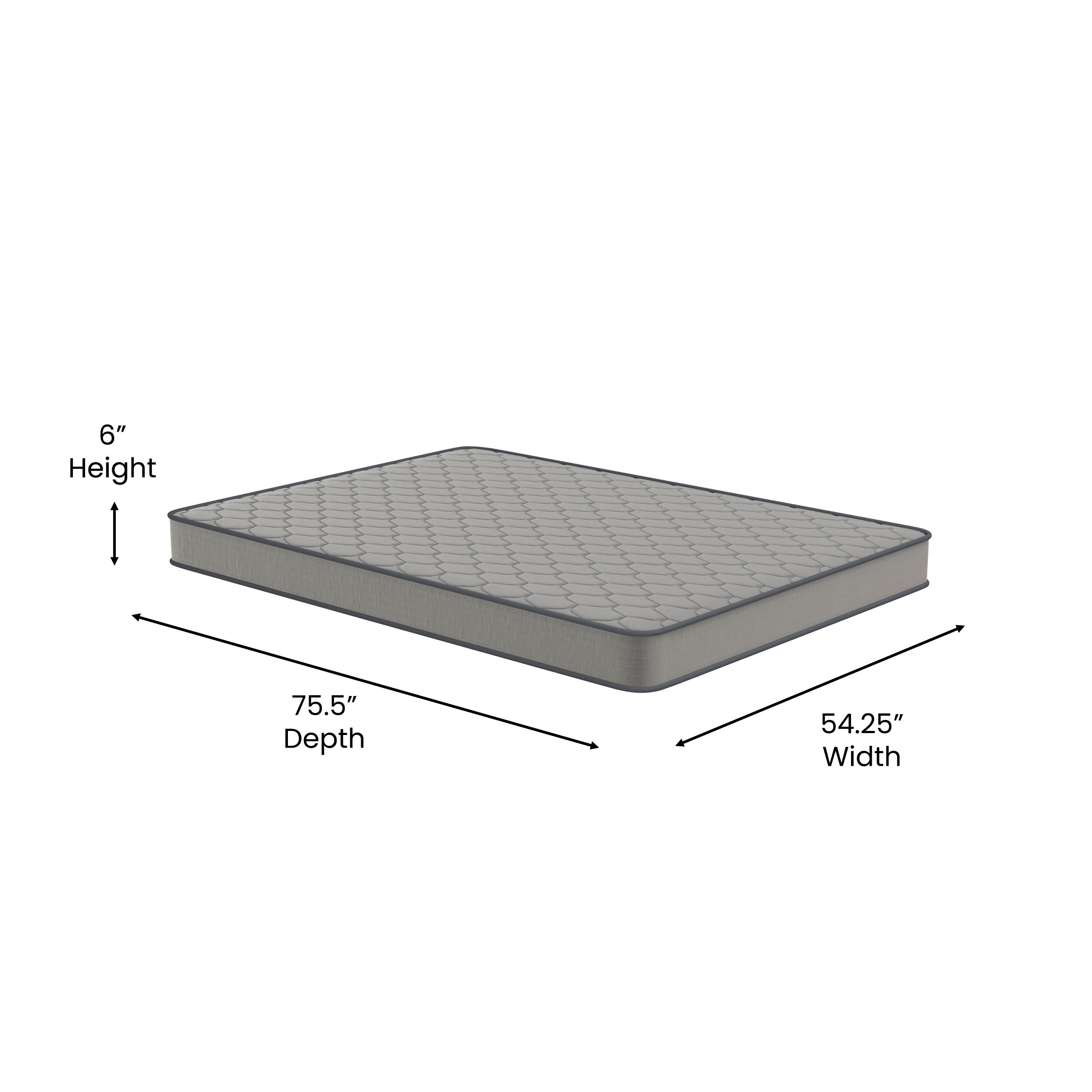 Flash Furniture Capri Comfortable Sleep 6 Inch CertiPUR-US Certified Spring Mattress, Full Mattress in a Box