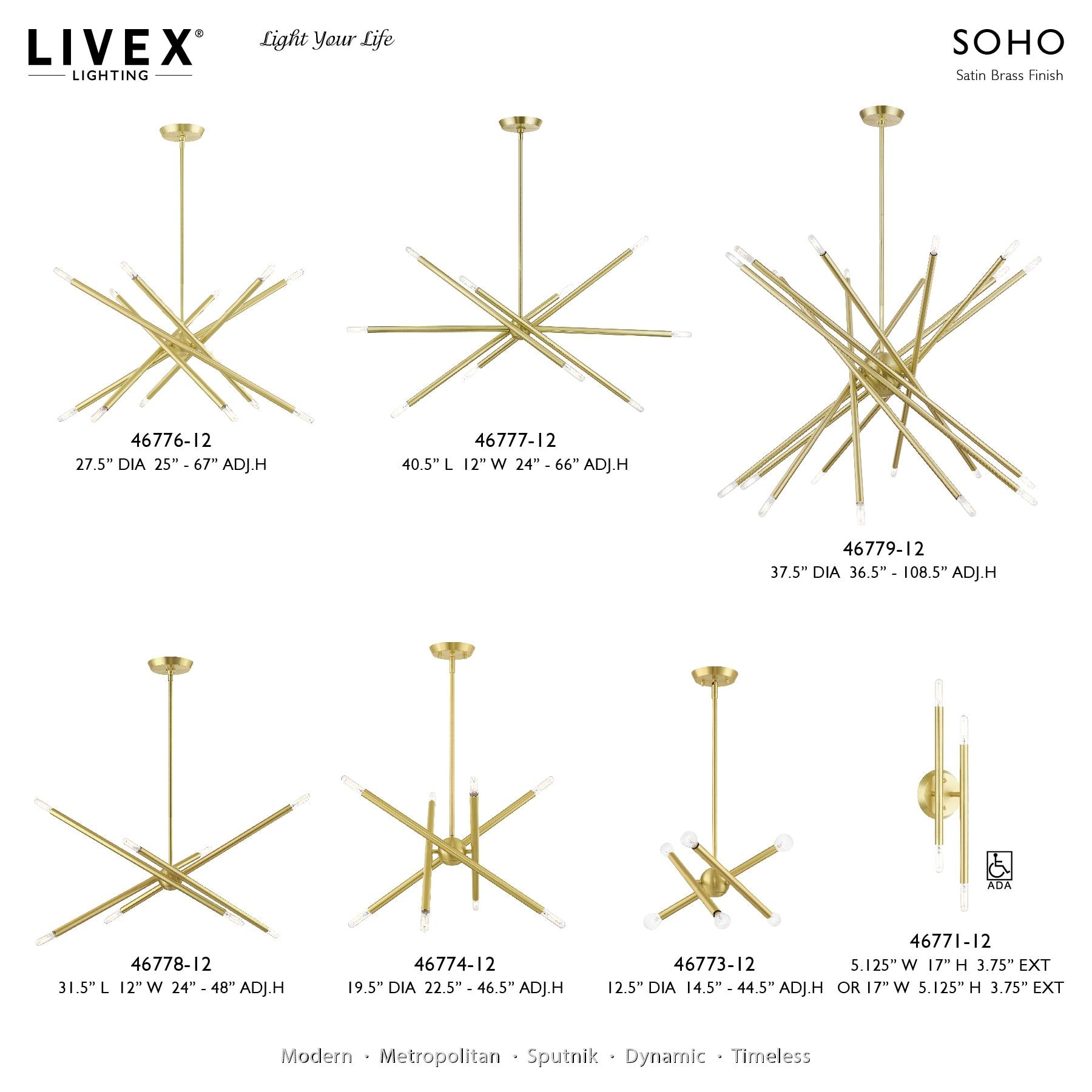 Livex Lighting Soho 10 - Light Chandelier in  Satin Brass