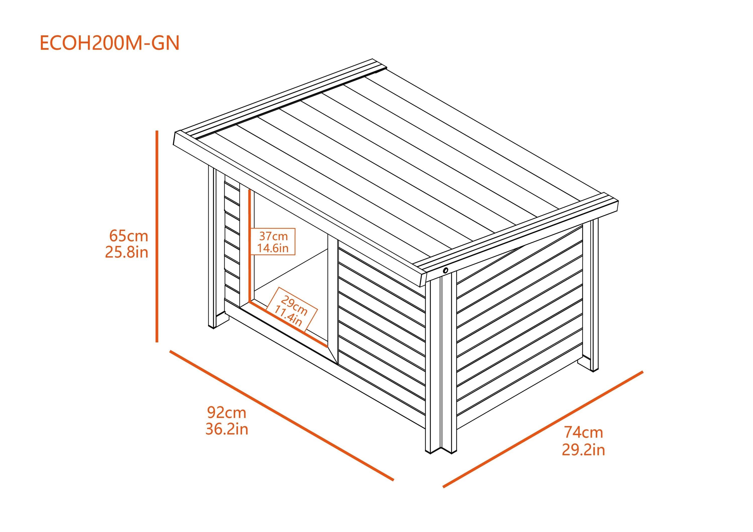 New Age Pet® ECOFLEX® Rustic Lodge Style Dog House for Medium Dogs up to 110lbs - Durable, Weatherproof, Easy to Clean Outdoor Pet Shelter with Elevated Floor for Enhanced Ventilation, Quick Assembly