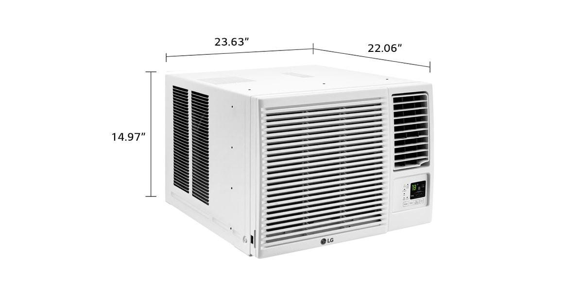 LG 18,000 BTU 230V Window-Mounted Air Conditioner with 12,000 BTU Supplemental Heat Function