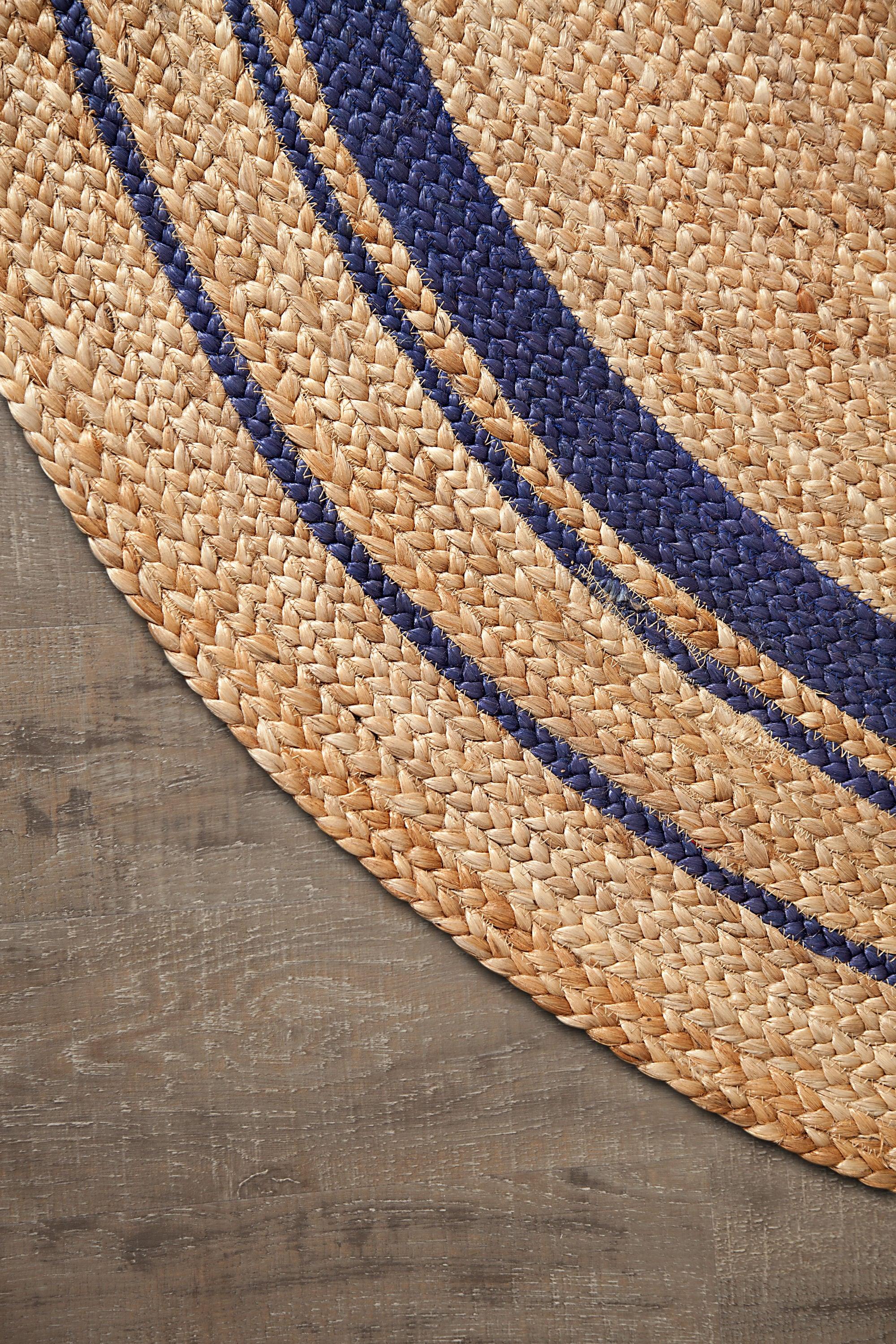 8' Round Beige/Midnight Kerala Area Rug Round - Anji Mountain