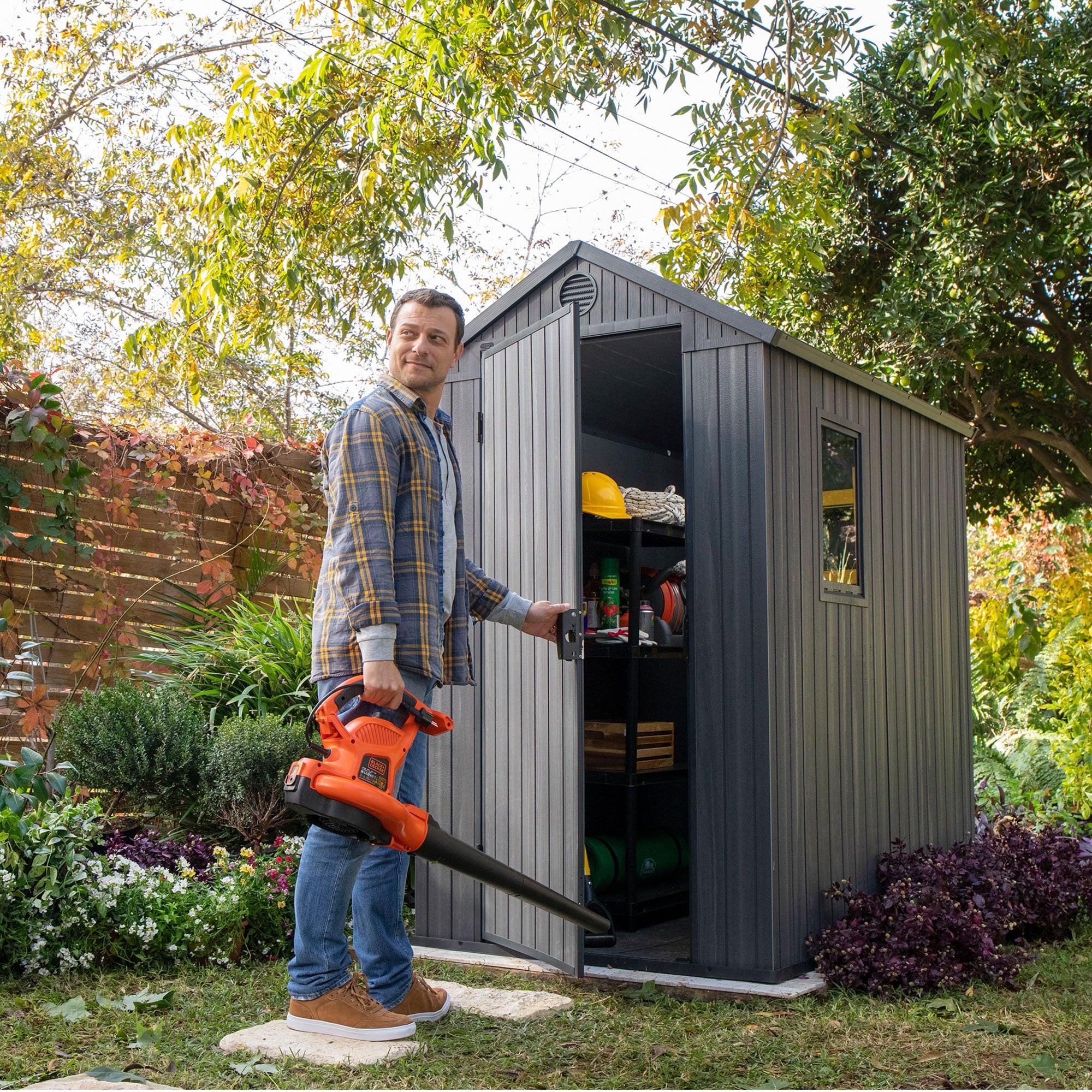 Darwin 4 ft. W x 6 ft. D Durable Resin Outdoor Storage Shed With Floor and Window for Garden Patio Furniture and Tools, Grey