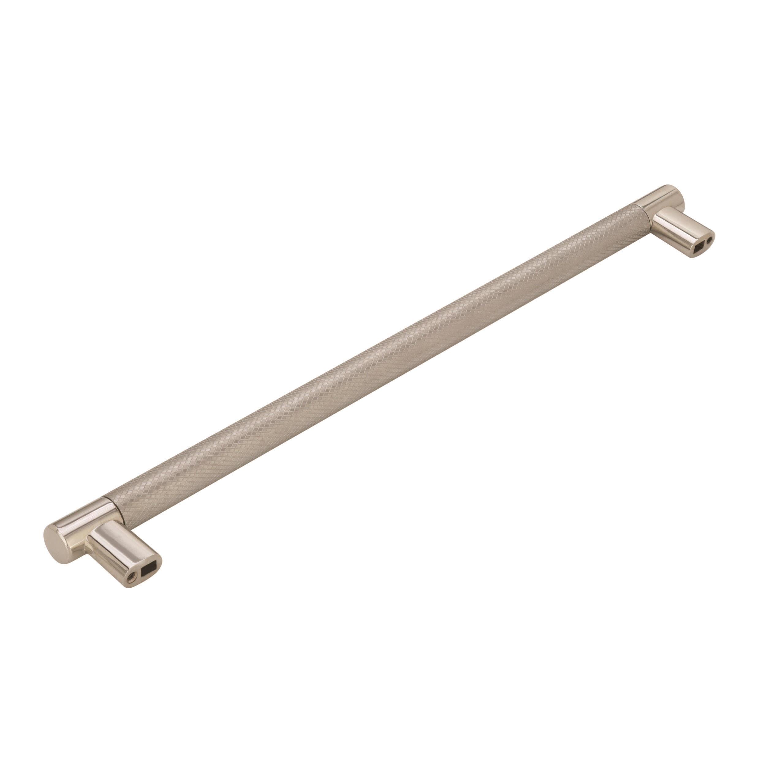 Amerock Esquire 12-5/8 inch (320mm) Center-to-Center Polished Nickel/Stainless Steel Cabinet Pull