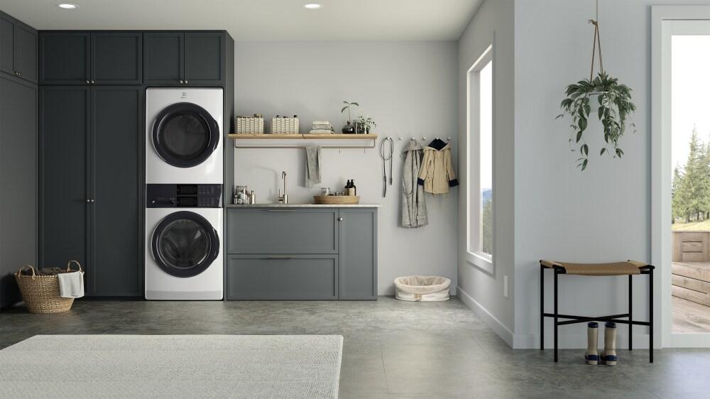 Electrolux Electrolux Washer & Dryer Set with Stackable 4.4 Cubic Feet Front Load Washer and 8 Cubic Feet Dryer with Stacking Kit ELTE7300AW