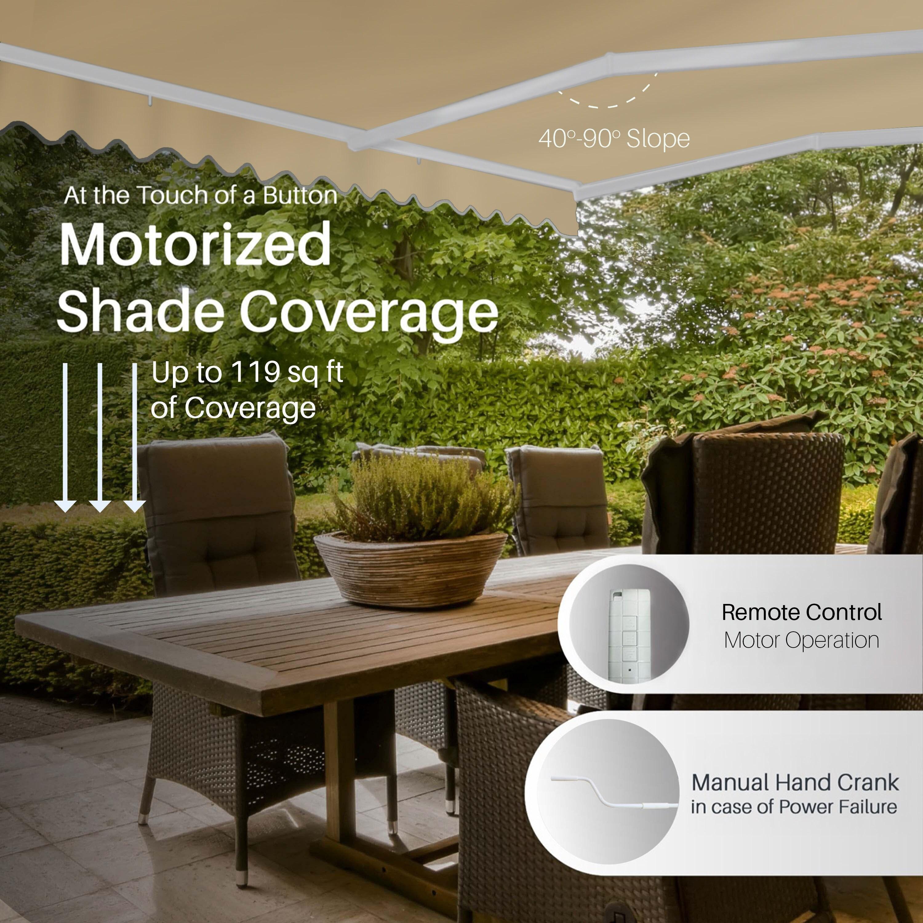 ALEKO ALEKO Motorized Retractable Outdoor Awning with White Frame