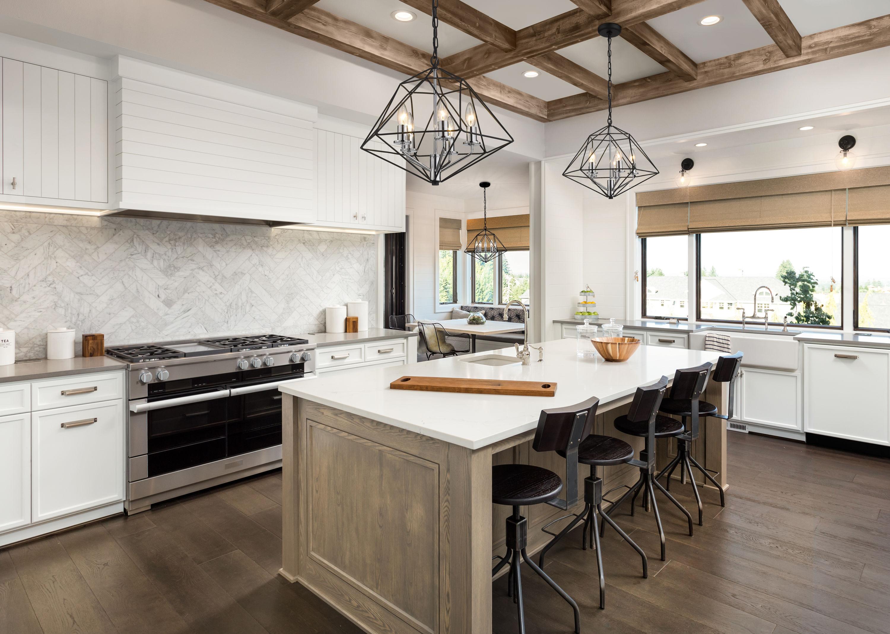 Z-Lite Geo 5 - Light Chandelier in  Matte Black/Chrome