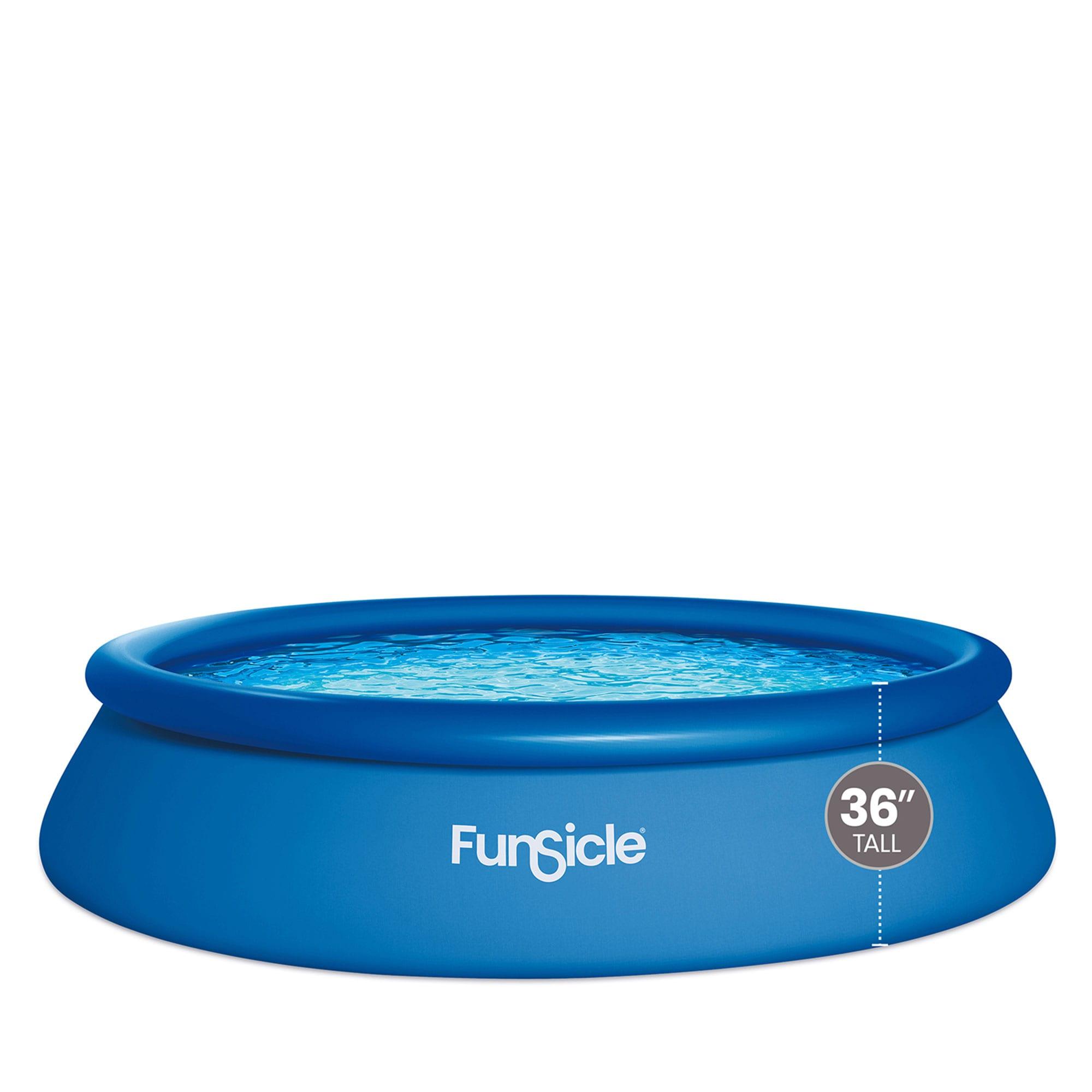 Funsicle 15 Foot x 36 Inch QuickSet Round Inflatable Ring Top Above Ground Swimming Pool Set with Filter Pump and Type D Cartridge Filter, Blue