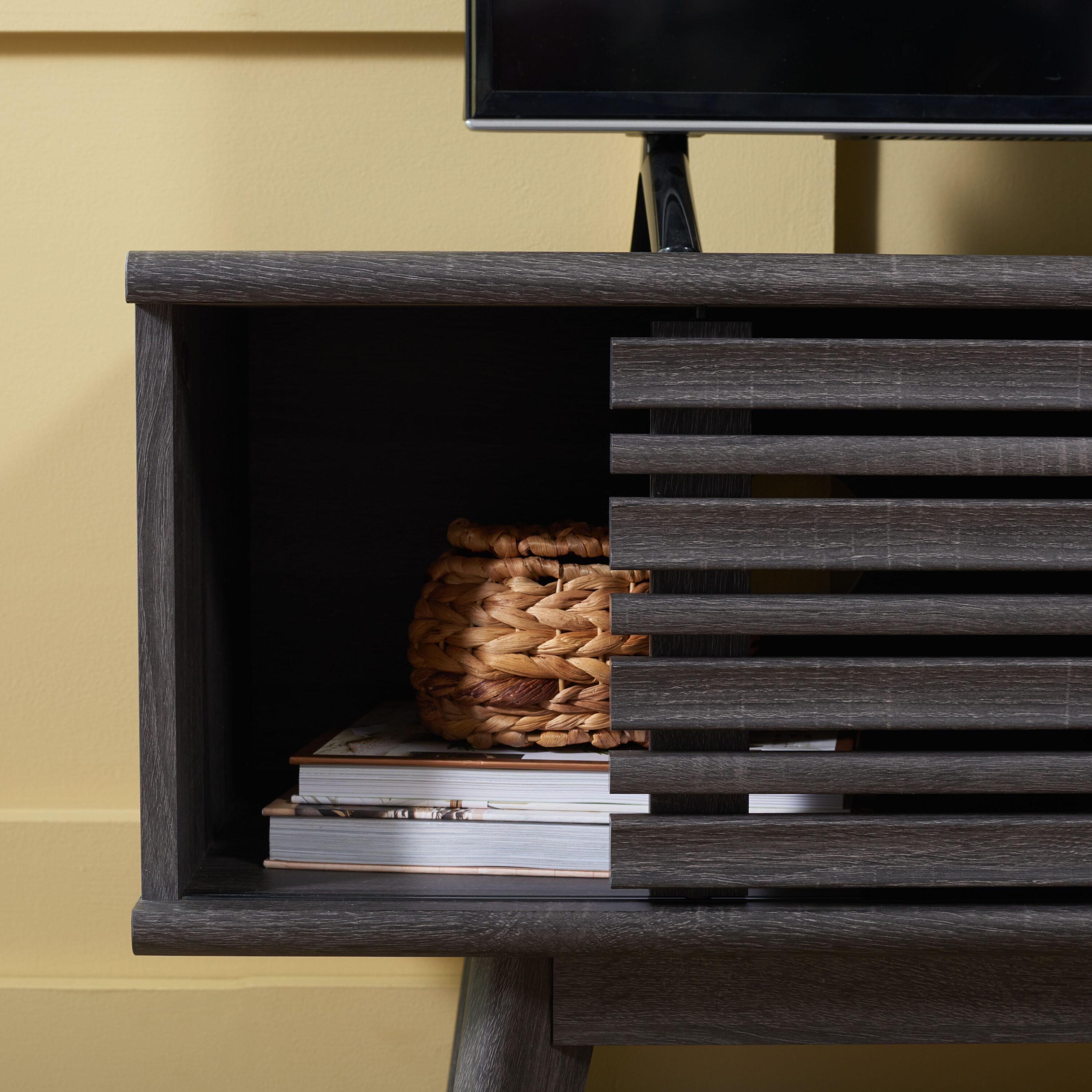 Aurelio 1 Shelf Media Stand - Distressed Black - Safavieh