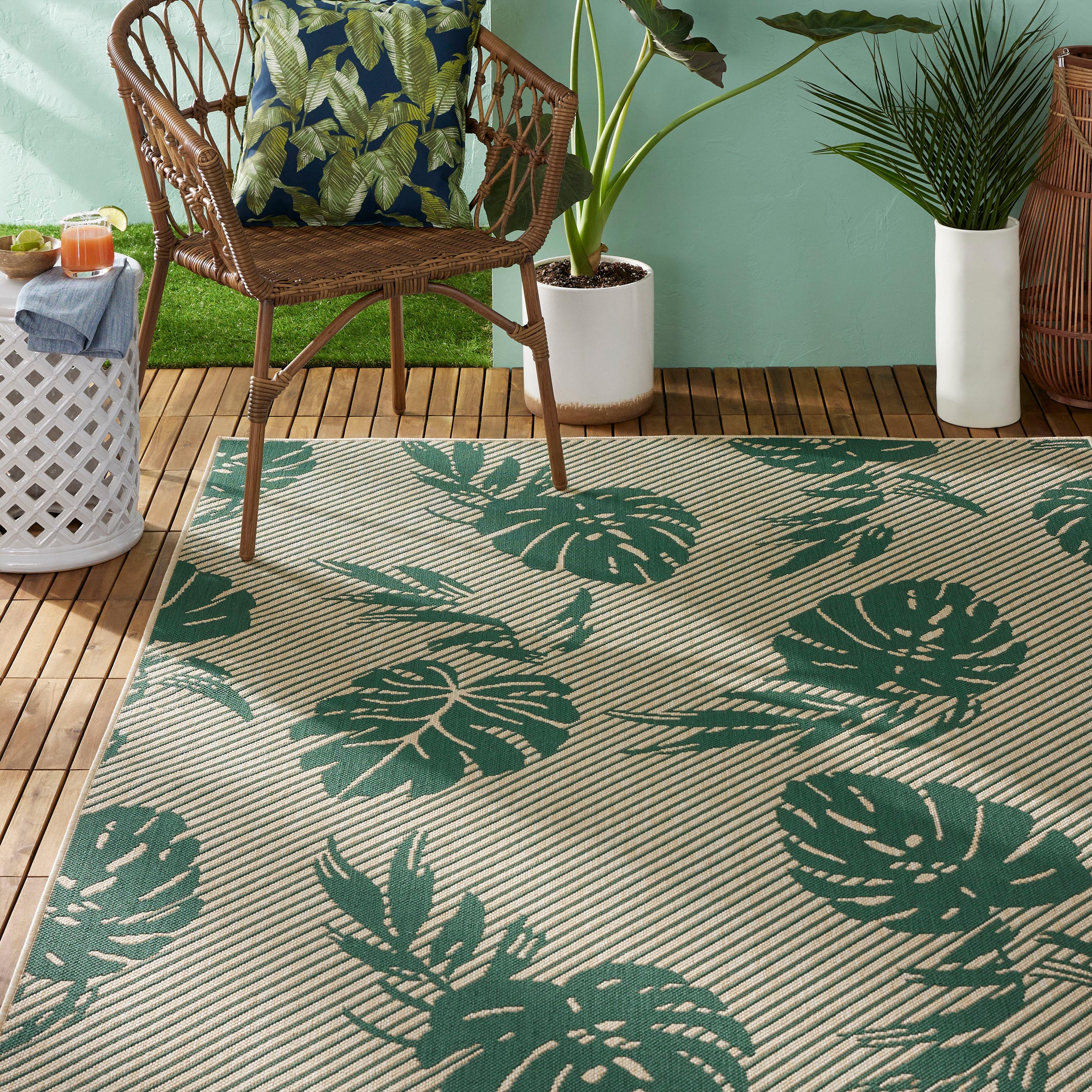 Tommy Bahama Palm Coastal Indoor/Outdoor Area Rug, Beige/Green
