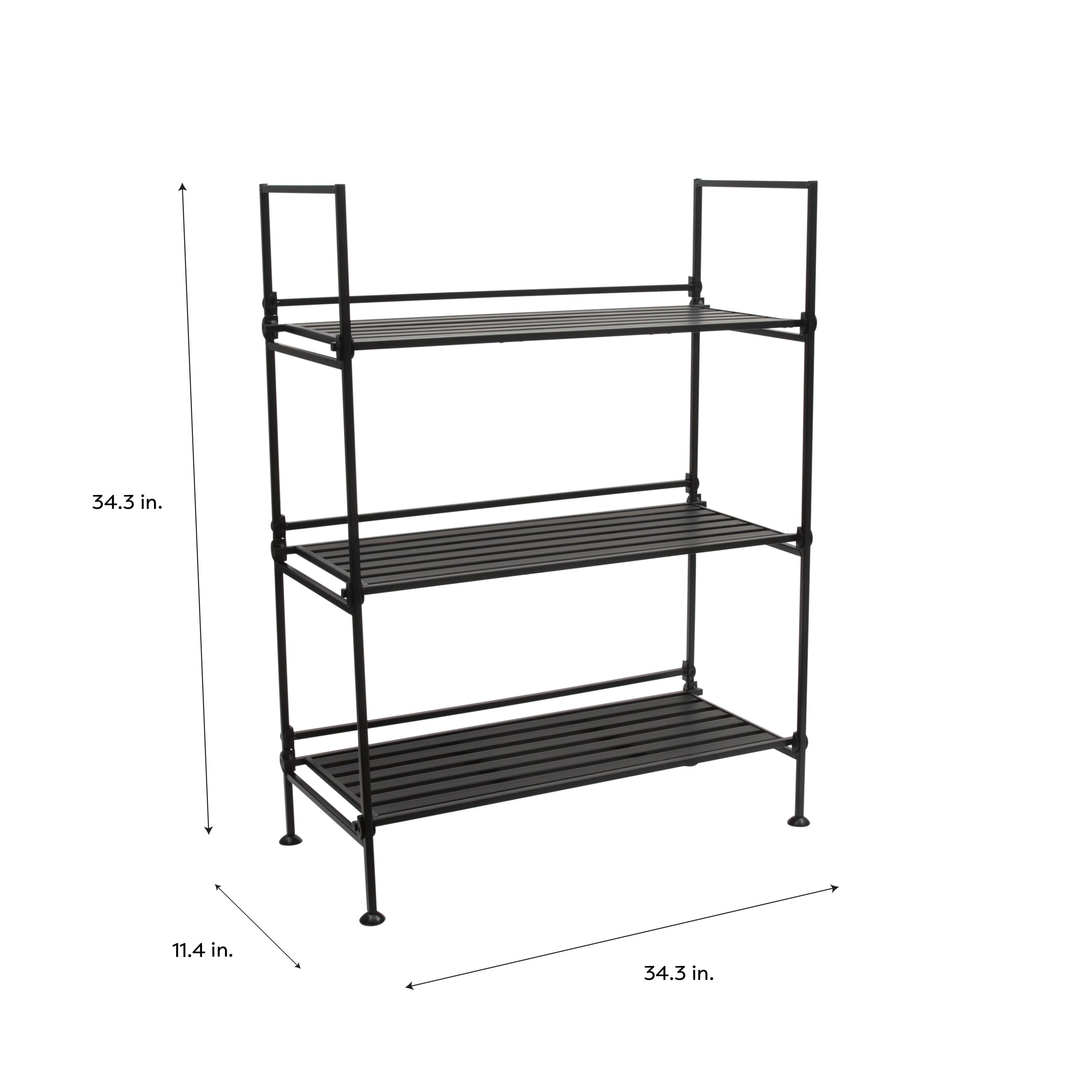 Organize It All 3 Tier Freestanding Storage Shelf Unit in Espresso