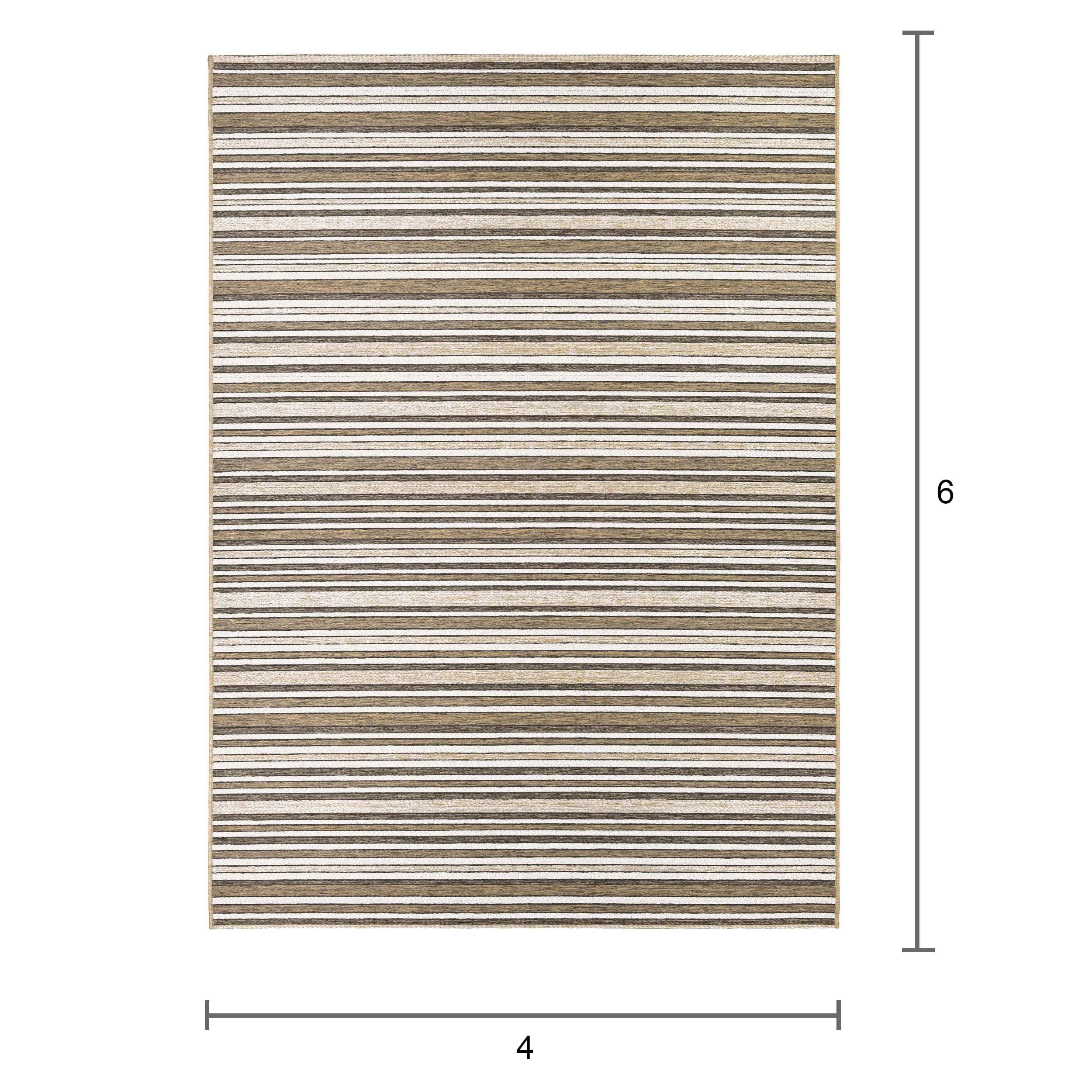 Couristan Cape 3 x 5 (ft) Loomed Polypropylene Light Brown-Ivory Rectangular Indoor/Outdoor Stripe Area rug