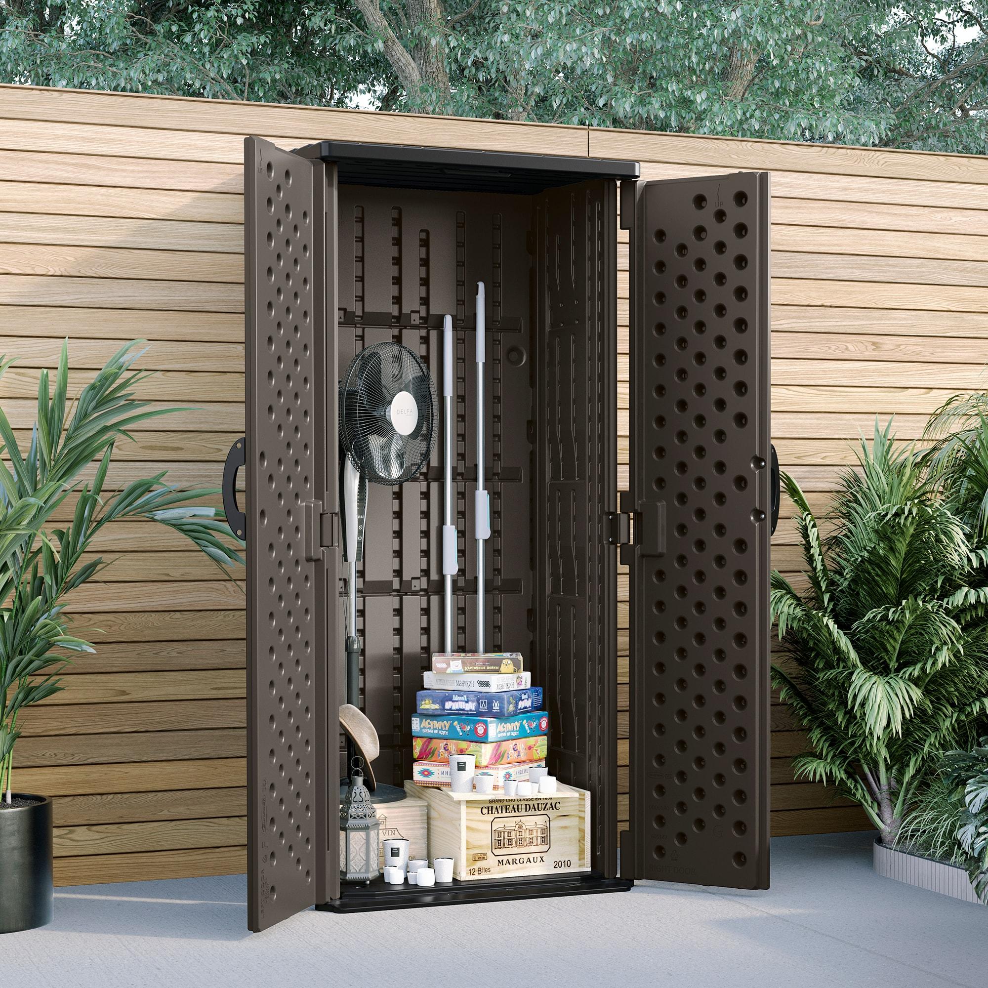 Suncast Suncast Outdoor 32.25 in. W x 24.75 in. D x 72 in. H Resin Vertical Tool Shed