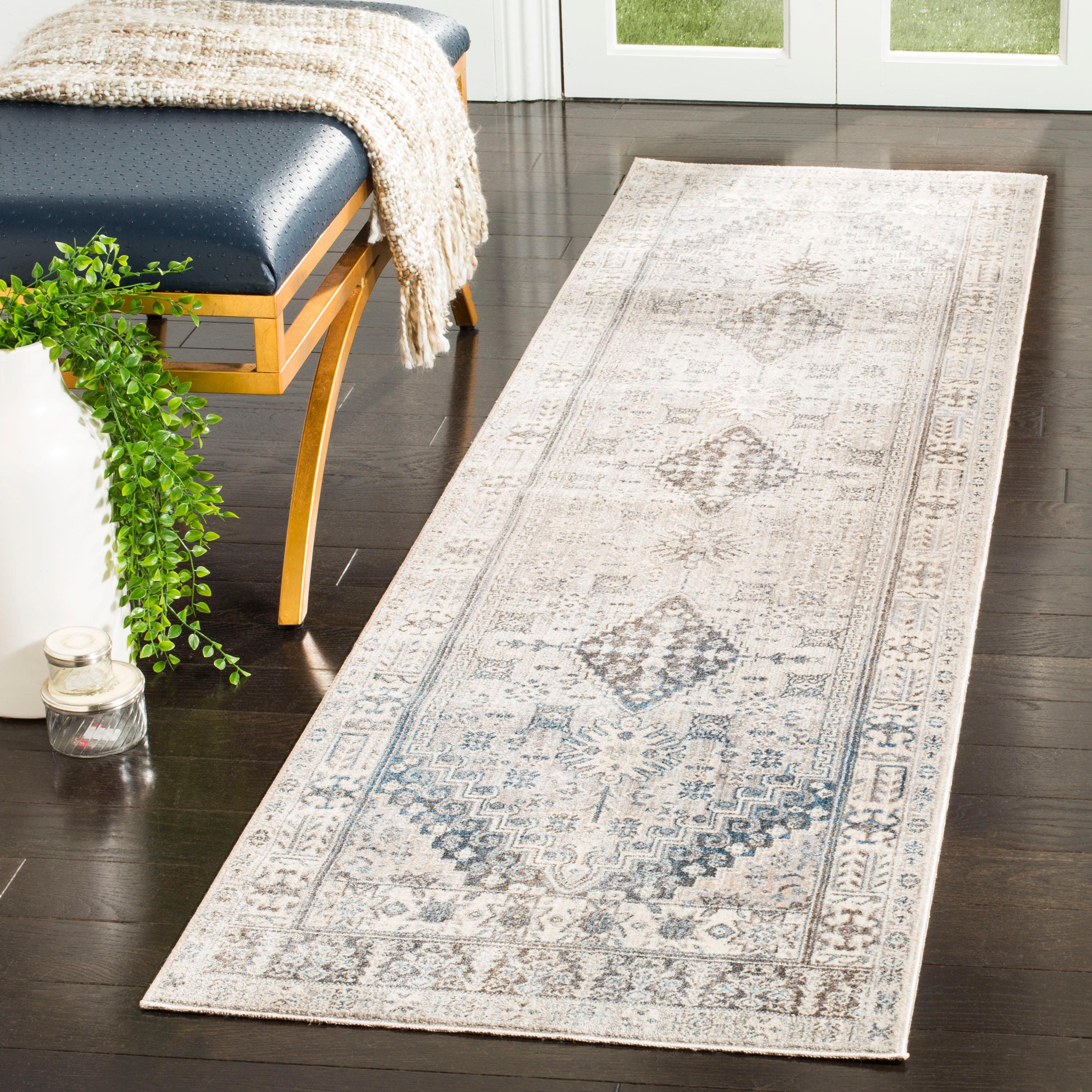 Vintage Persian VTP472 Power Loomed Indoor Runner Rug - Grey/Blue - 2'2"x12' - Safavieh.