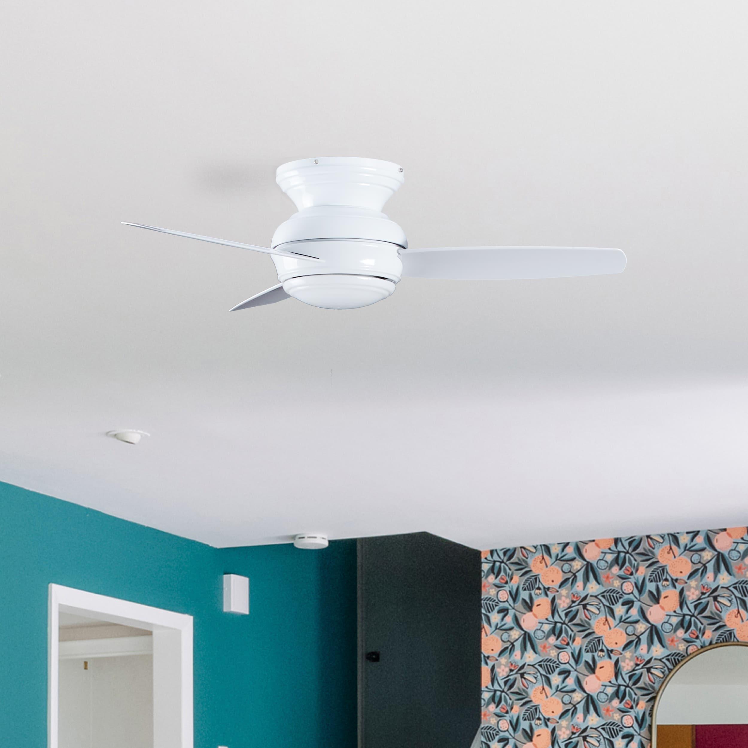 44" Minka Aire Vintage Hugger Outdoor Ceiling Fan with LED Light White Wet Rated for Patio Exterior House Porch Gazebo Garage Barn