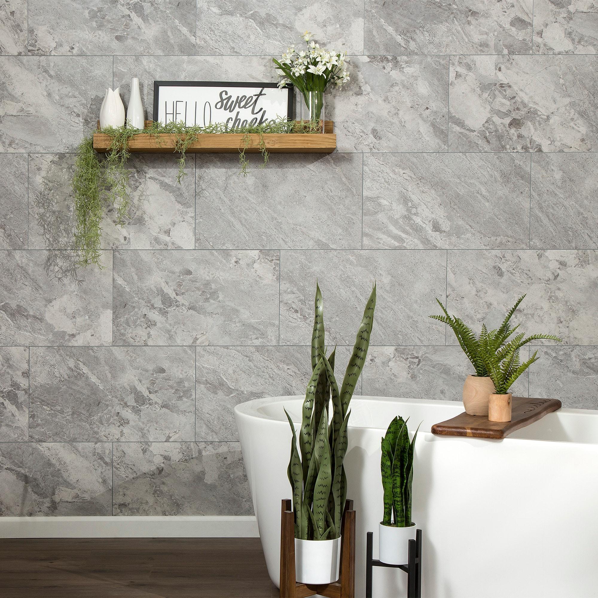Palisade 25.6 in. x 14.8 in. Interlocking Vinyl Waterproof Wall Tiles