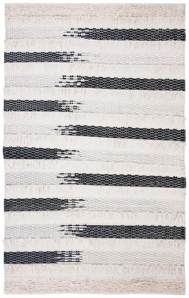 Gracie Oaks Jessen Natura Hand Woven Cotton Striped Rug