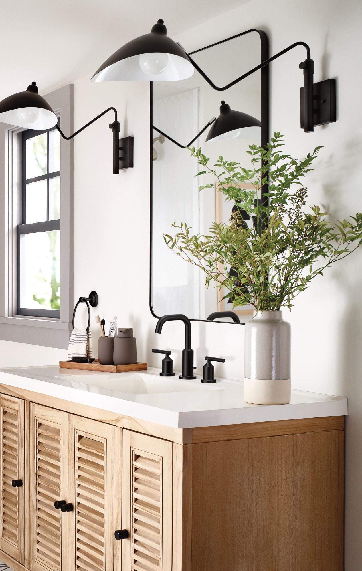 Moen MOEN T6222BL CIA MATTE BLACK TWO-HANDLE HIGH ARC BATHROOM FAUCET T6222BL-1