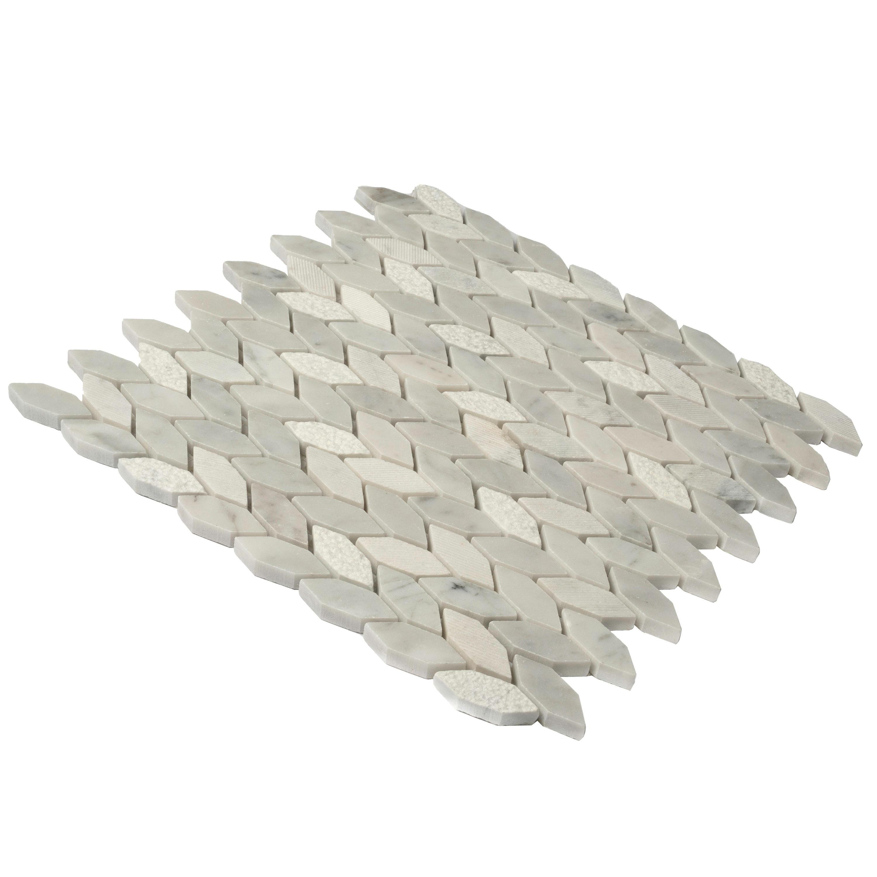 Apollo Tile 11.8 x 12 Wooden Marble Novelty Mosaic Tile