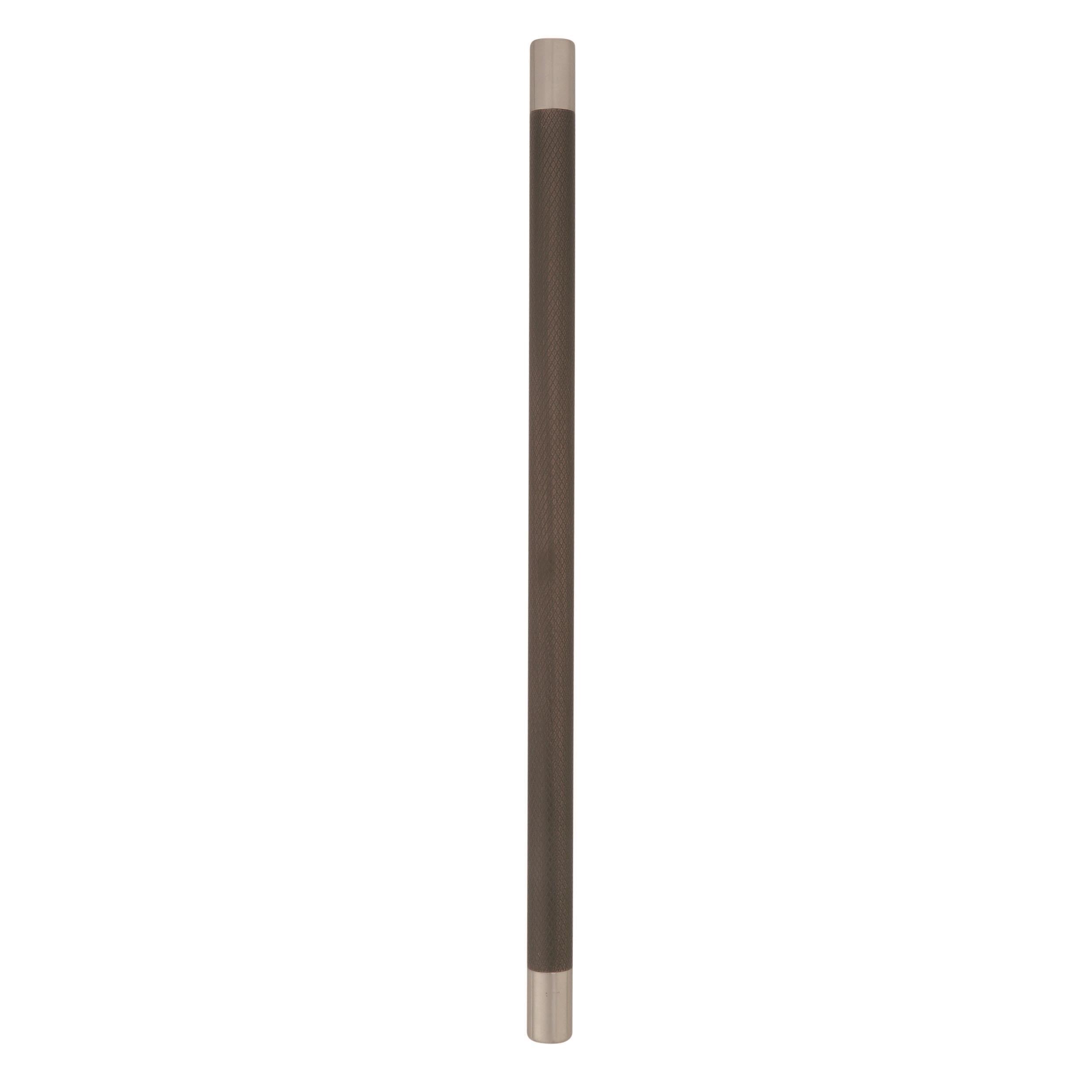 Amerock Esquire 12-5/8 inch (320mm) Center-to-Center Satin Nickel/Oil-Rubbed Bronze Cabinet Pull