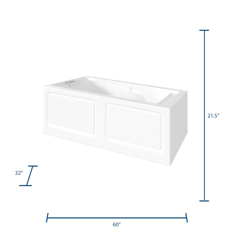 Evolution 60'' x 32'' Drop-In Soaking Fiberglass Bathtub